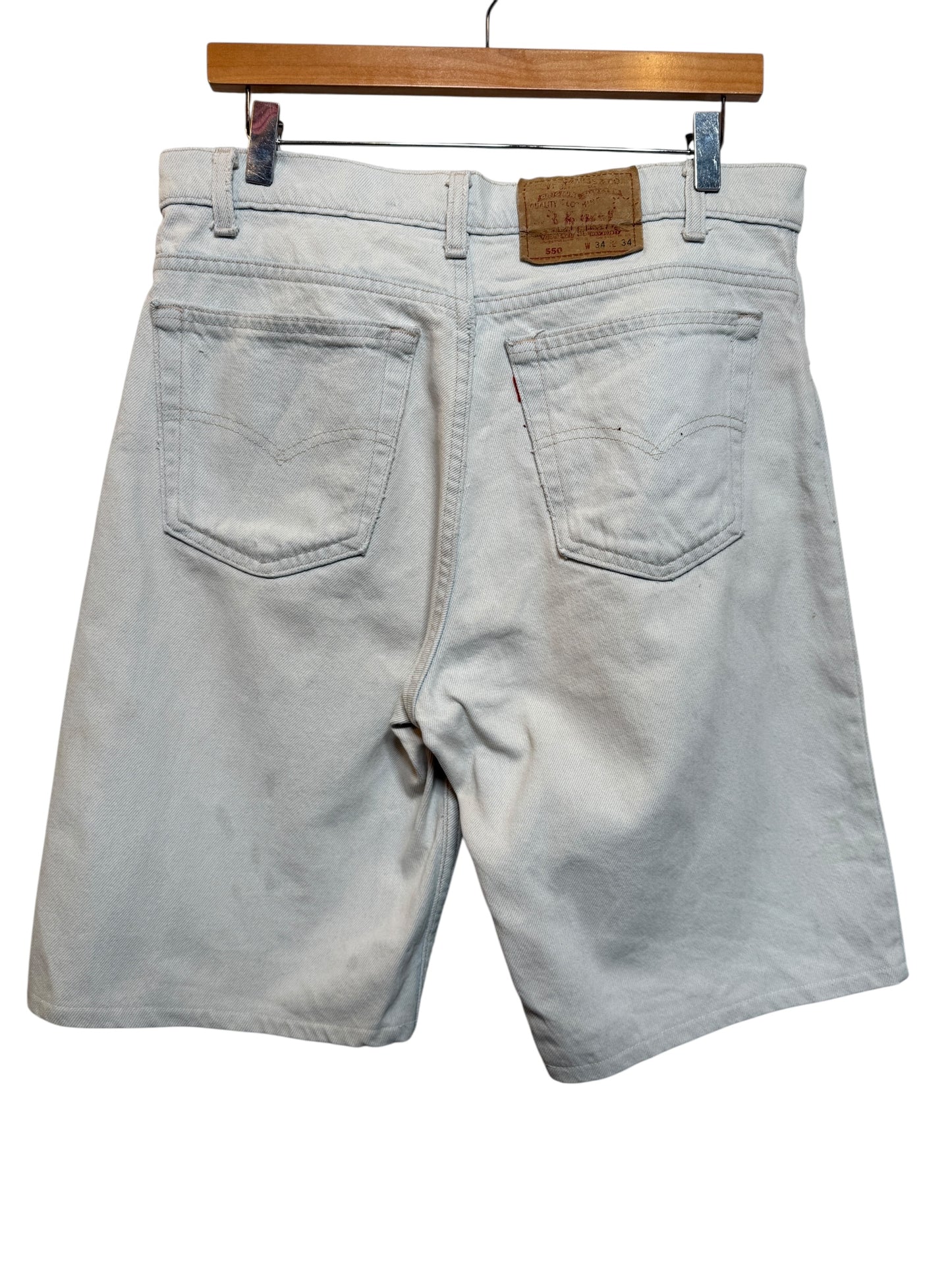 Levi 550 White Denim Shorts (Size L)