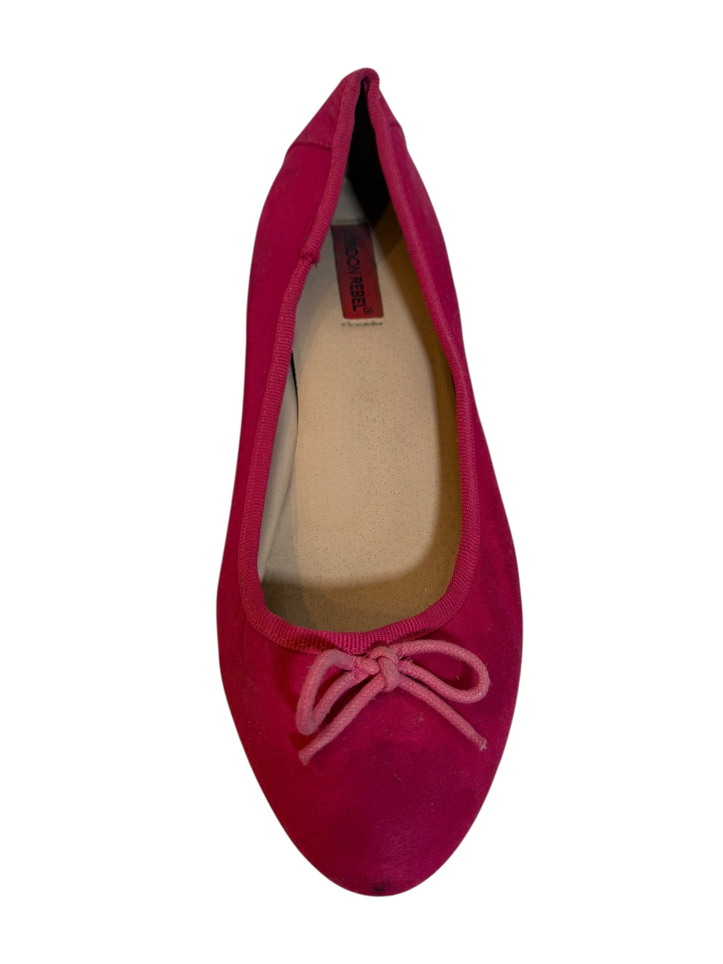 London Rebel Pink Suede Ballet Style Shoe ( Size 8)