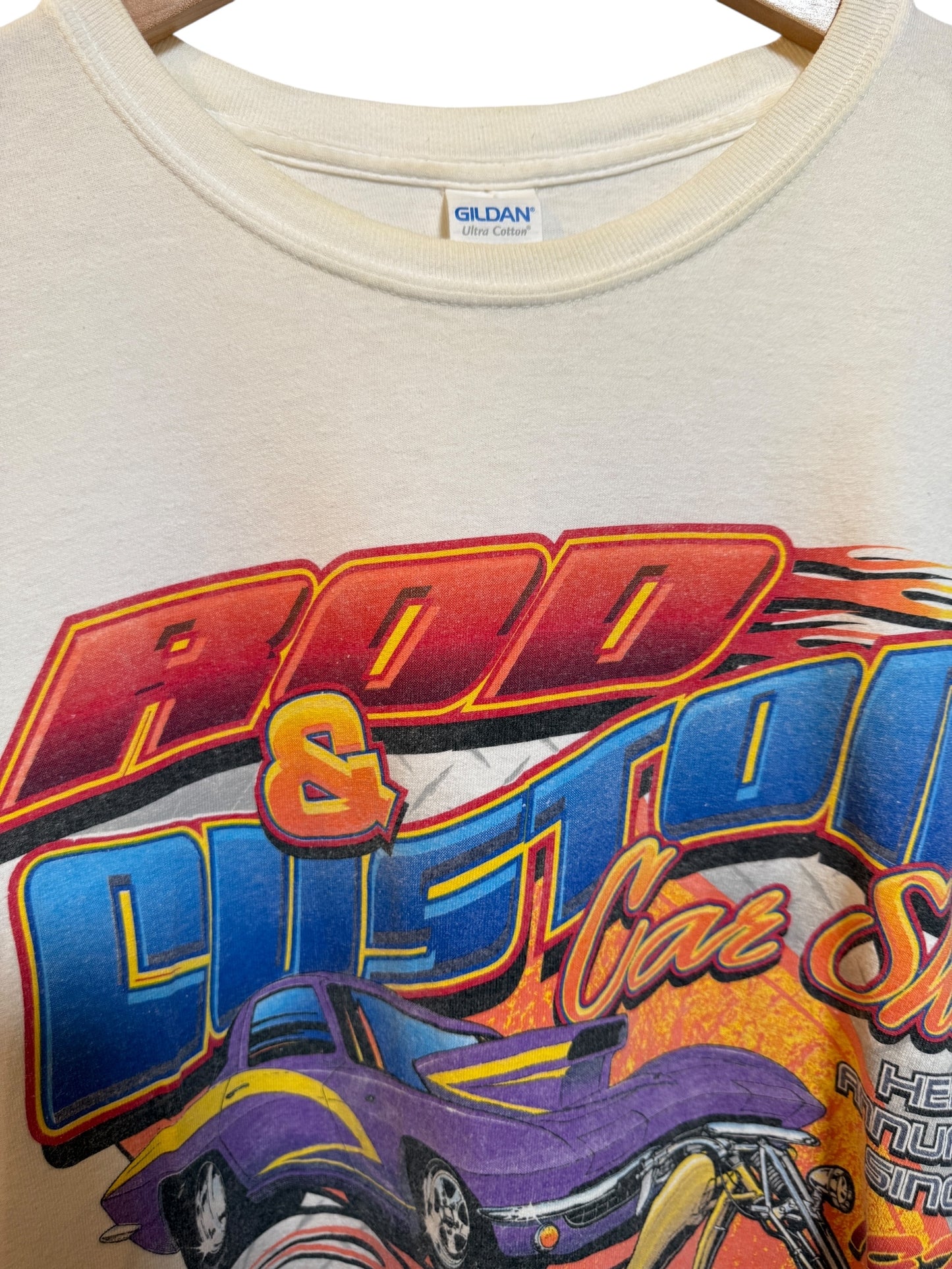 Rod & Custom Mens White T Shirt (Size L)