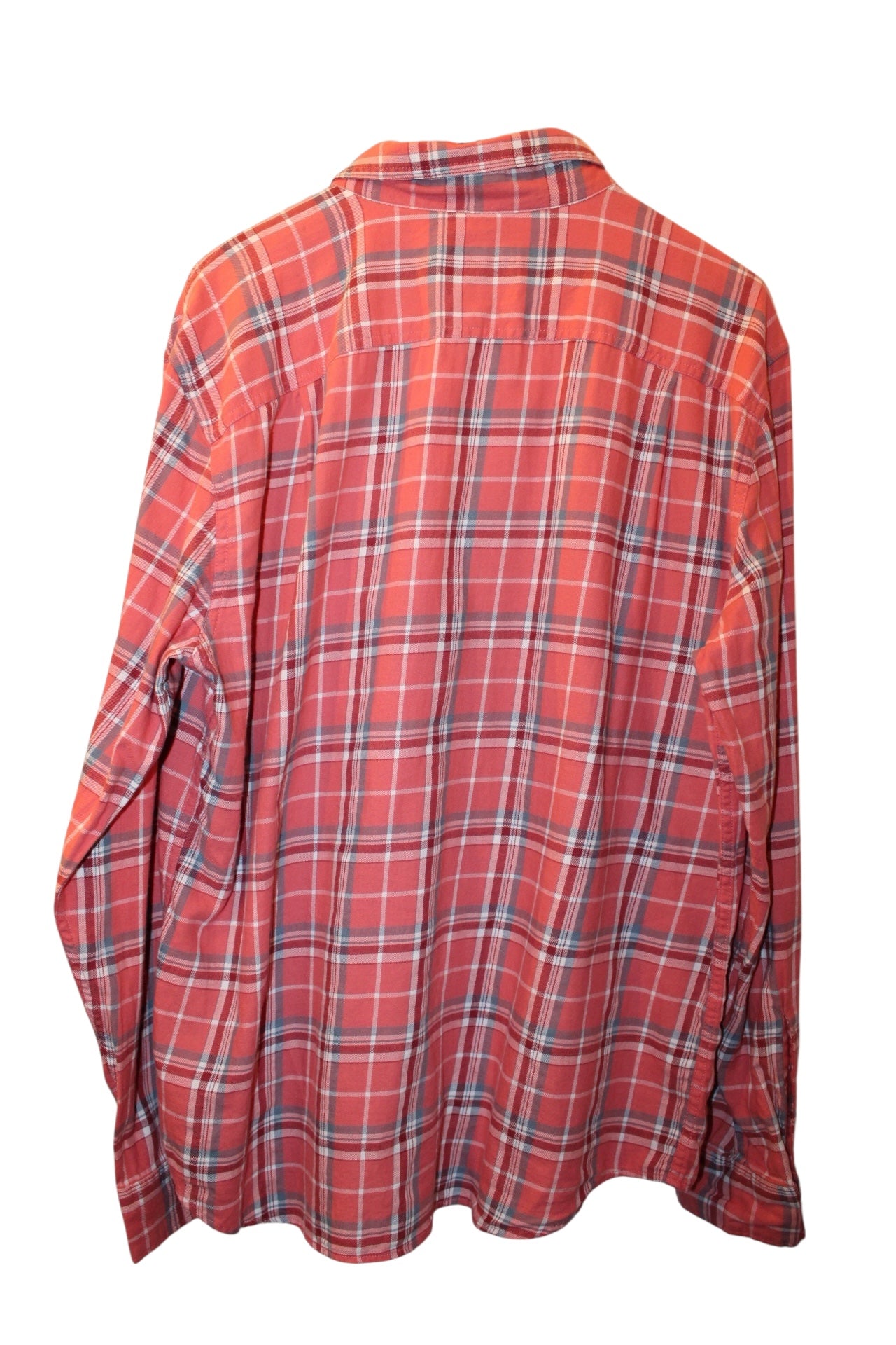 American Eagle Mens Red Plaid Flannel Shirt (Size L)