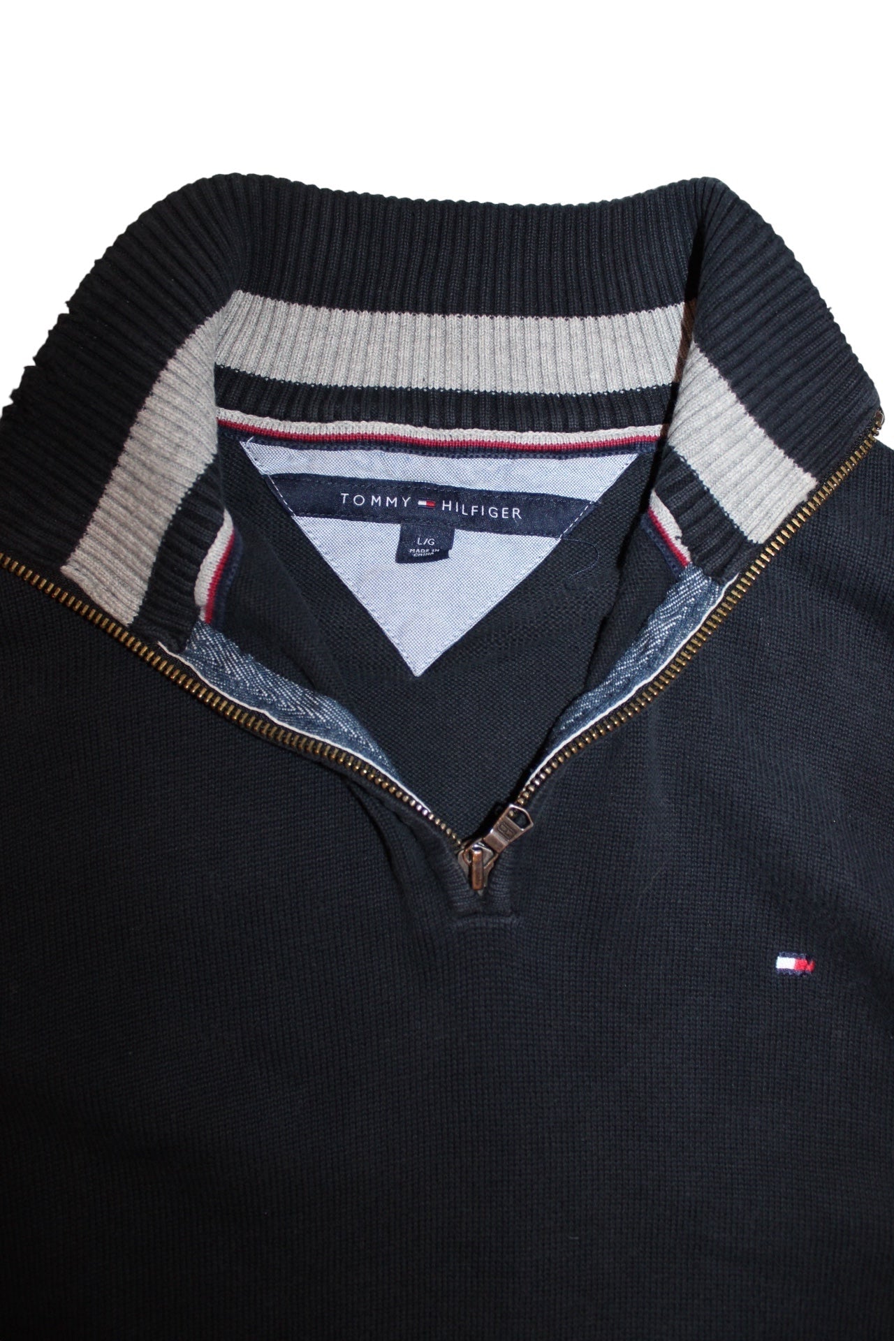 Tommy Hilfiger Mens Navy Quarter Zip (Size L)