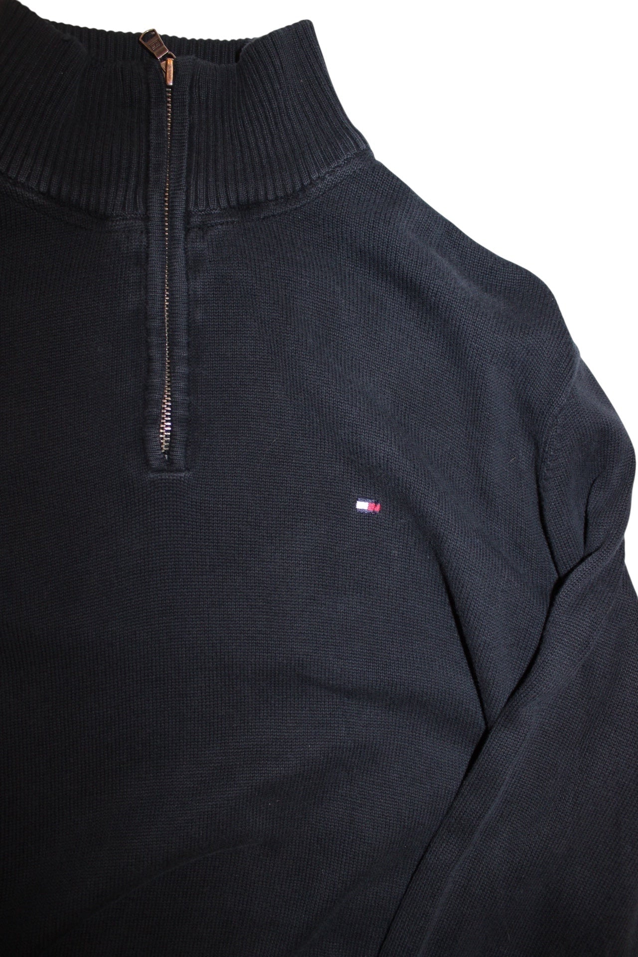 Tommy Hilfiger Mens Navy Quarter Zip (Size L)