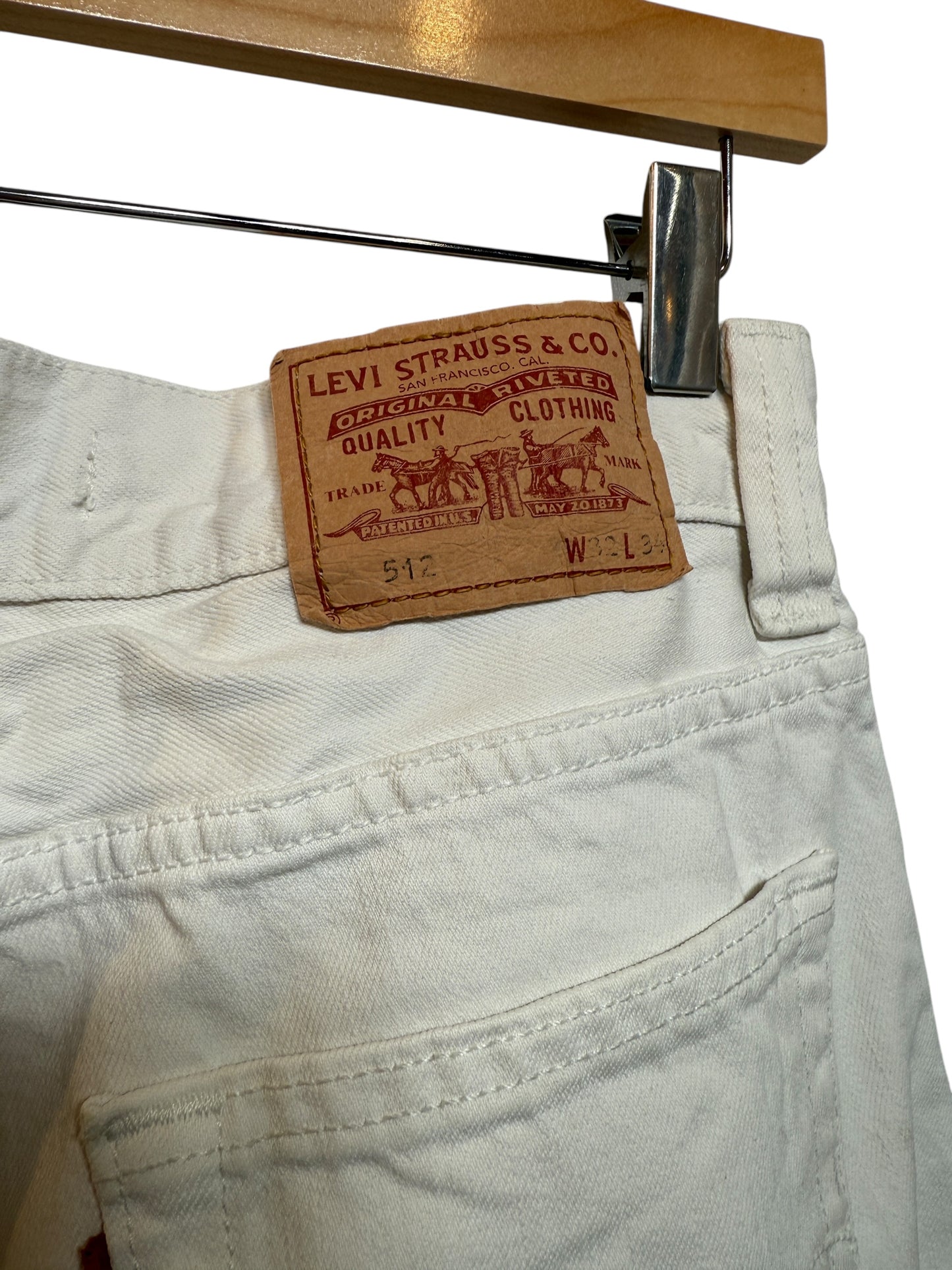 Levi 512 White Shorts (Size L)
