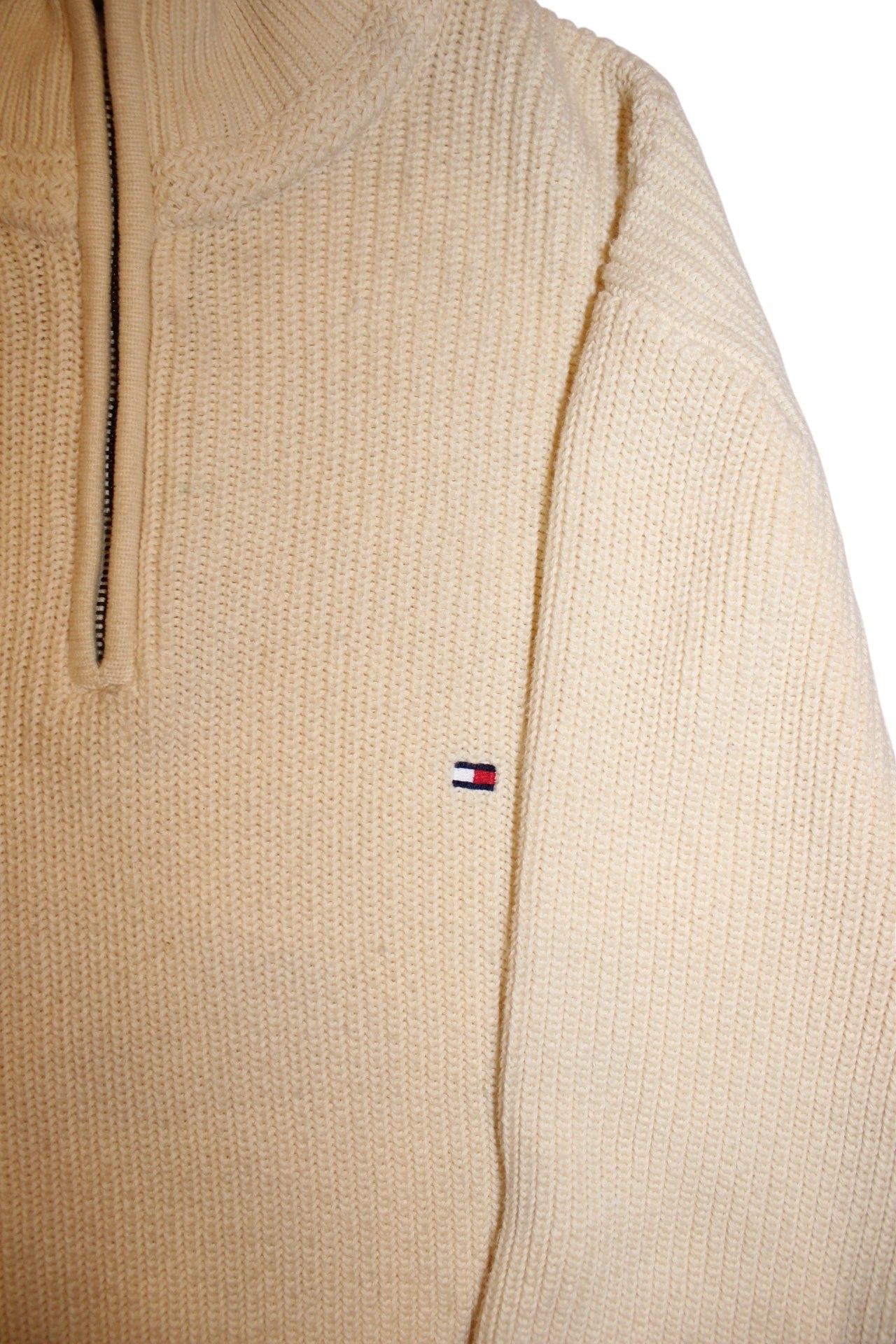 Tommy Hilfiger Mens Cream Knitted Sweater (Size XL)