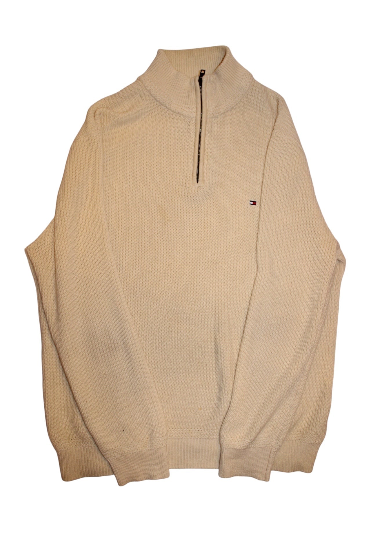 Tommy Hilfiger Mens Cream Knitted Sweater (Size XL)