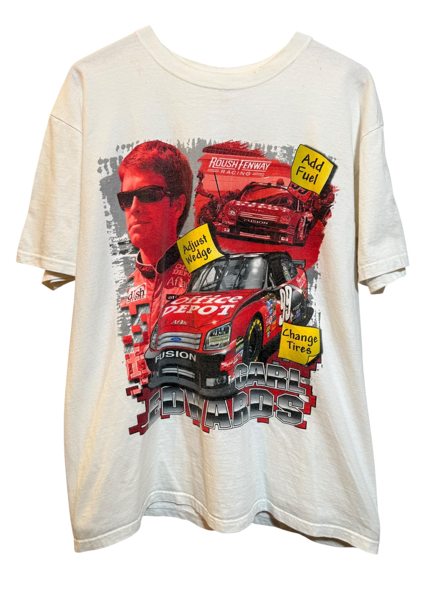 Carl Edwards mens White T Shirt (Size XL)
