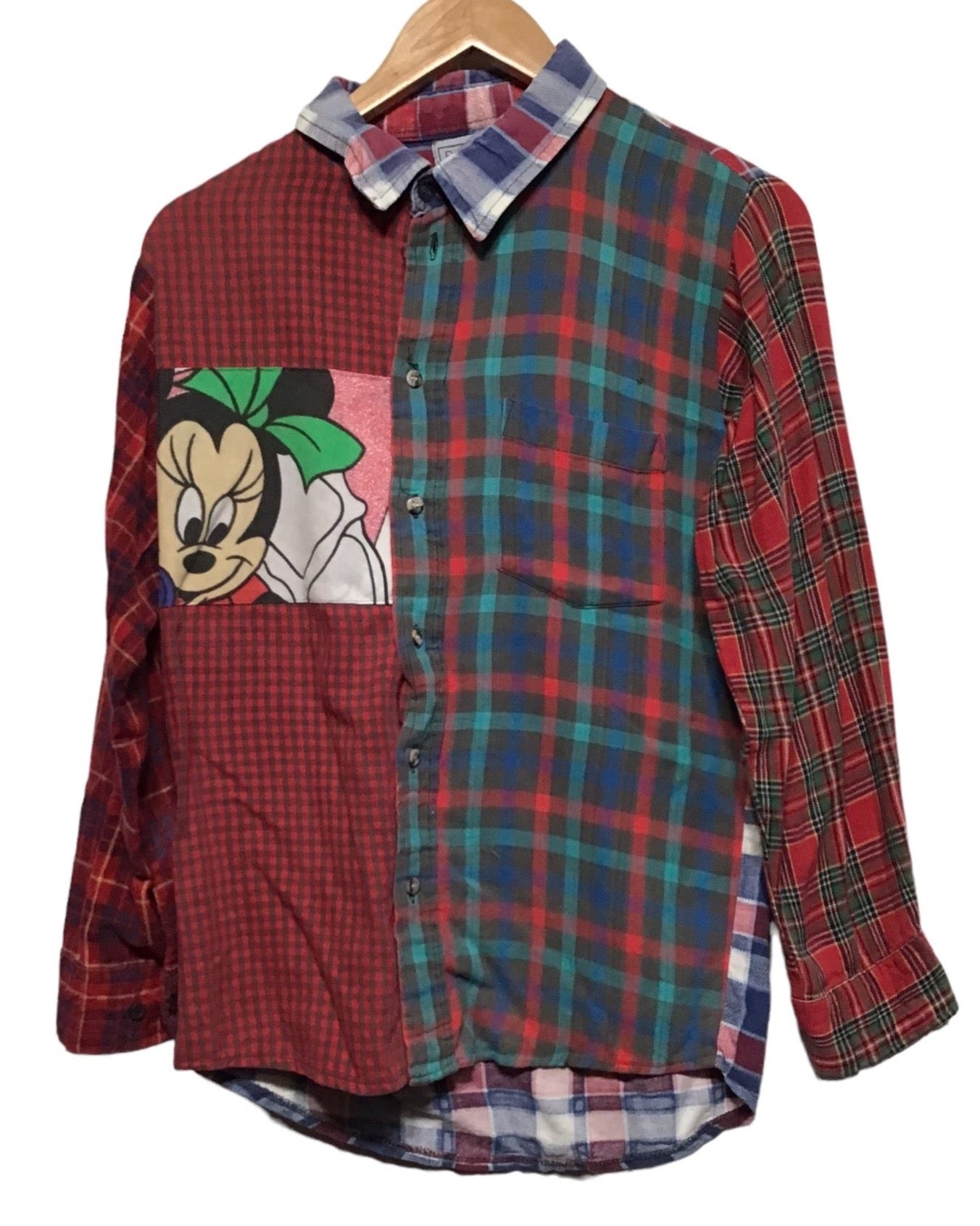 Minney Mouse Multi Patterned Check Shirt (Unisex Size S)