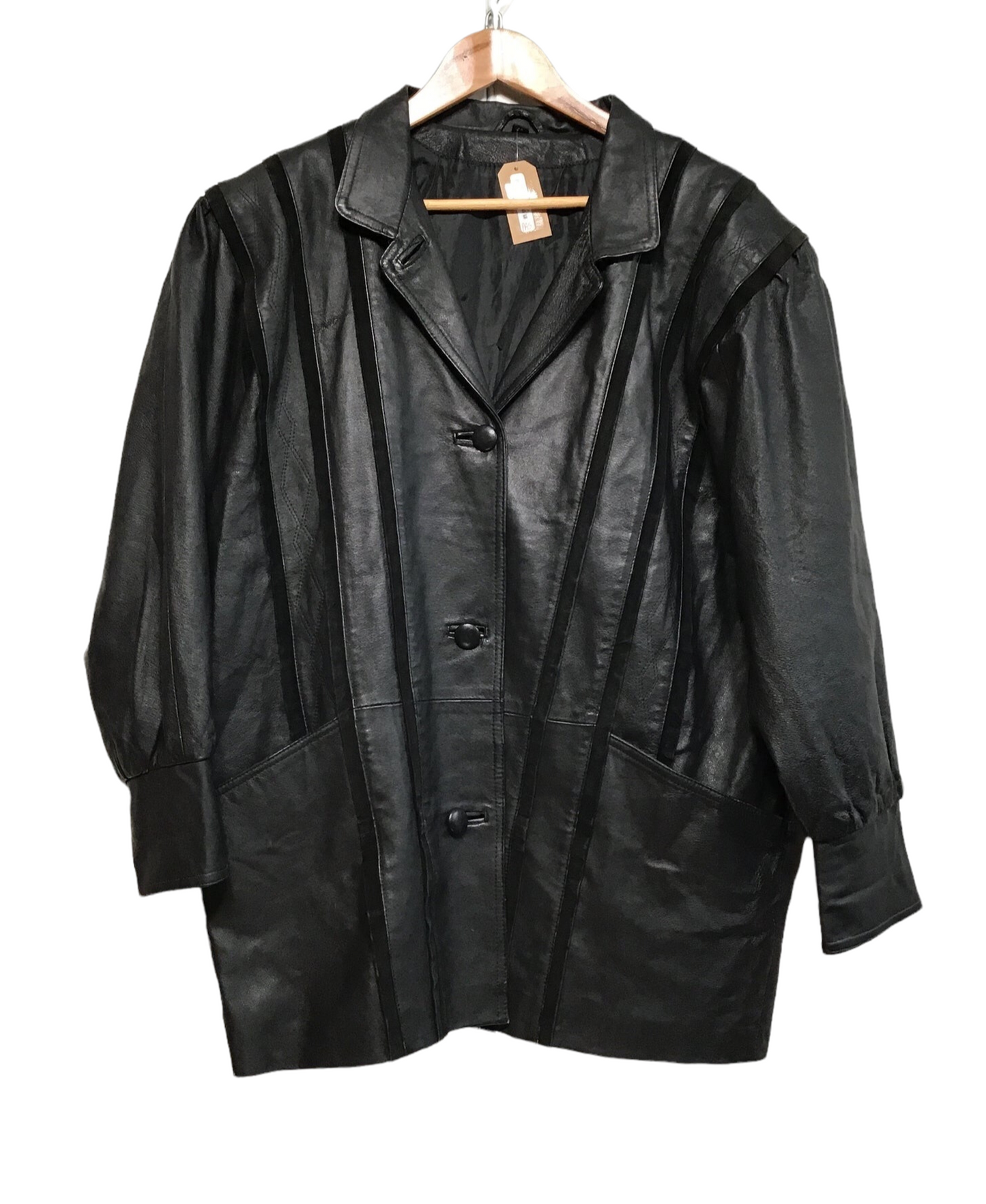 Leather Blazer Jacket with Suede Details (Women’s Size L)