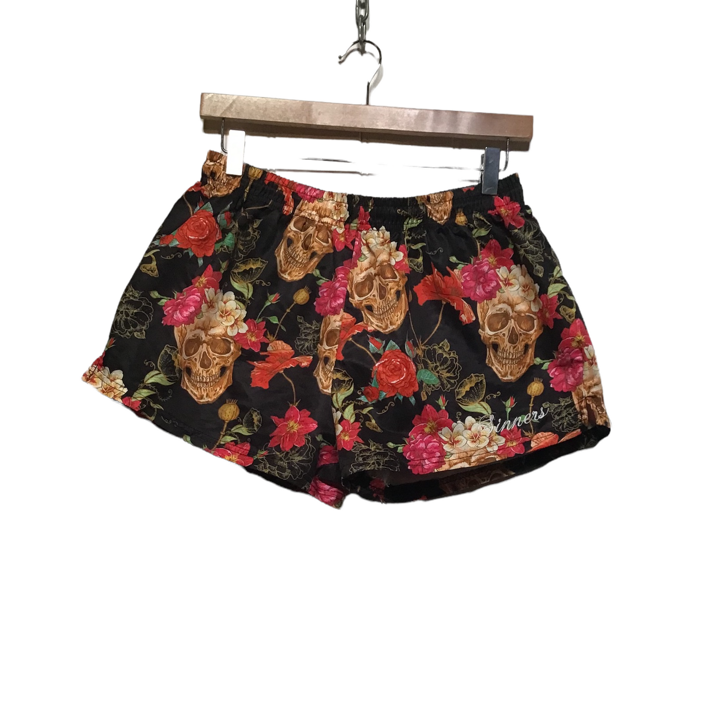 Flower and Skull Sport Shorts (Size XS)