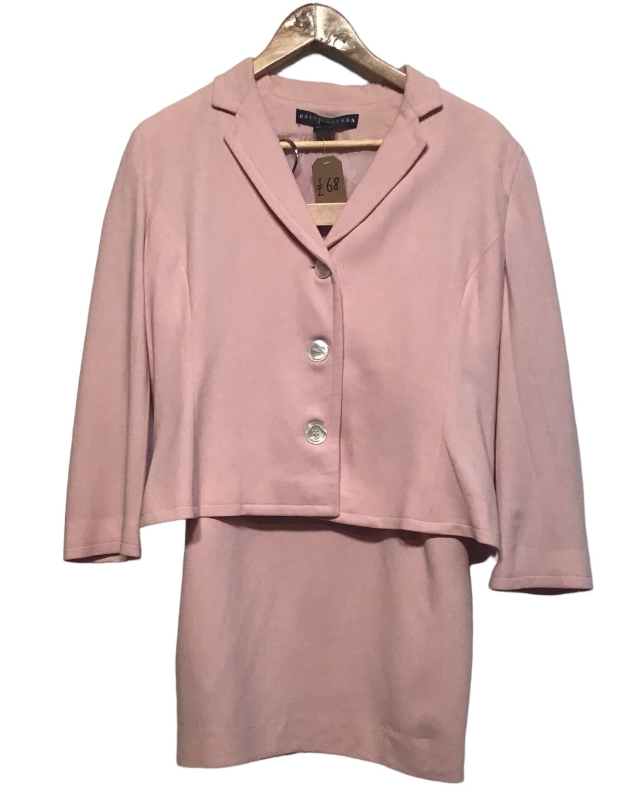 Ralph Lauren Pink Women's Jacket and Skirt Set (Size M)