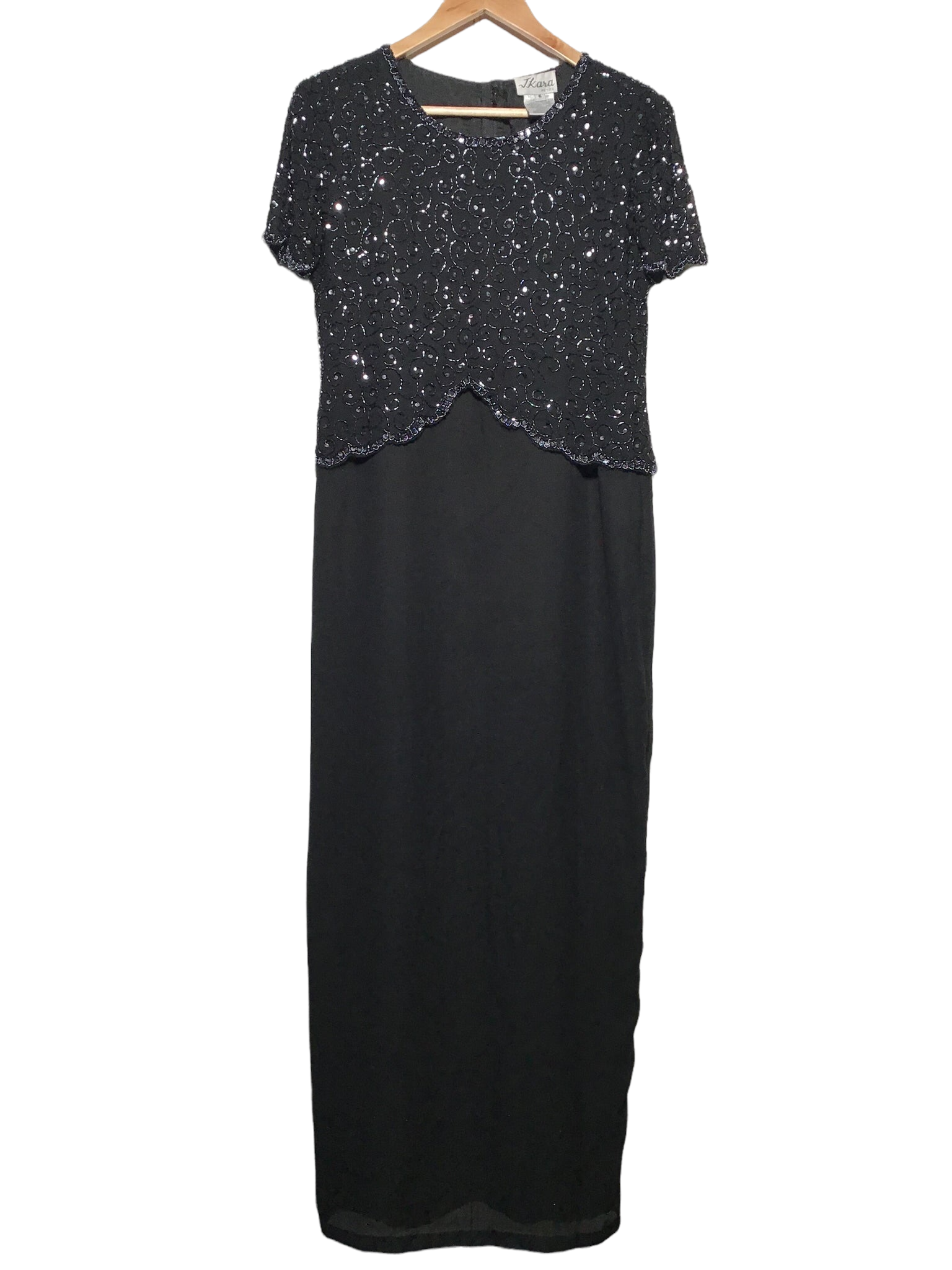 J kara black beaded dress best sale