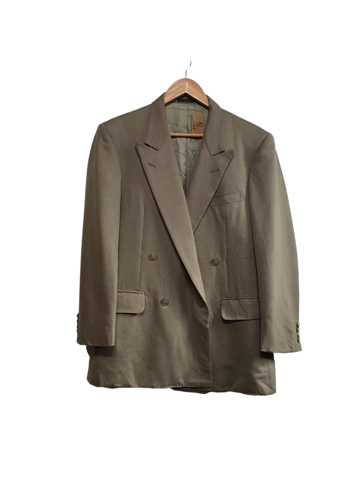 Burberry Mens Blazer with Champagne Burberry Logo Buttons (Size XL)
