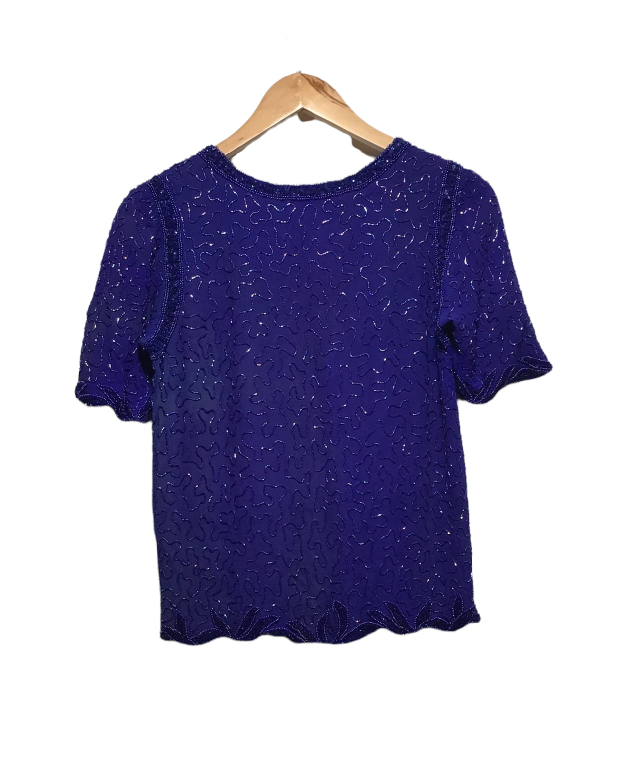 Embellished Silk Evening Top (Size S)