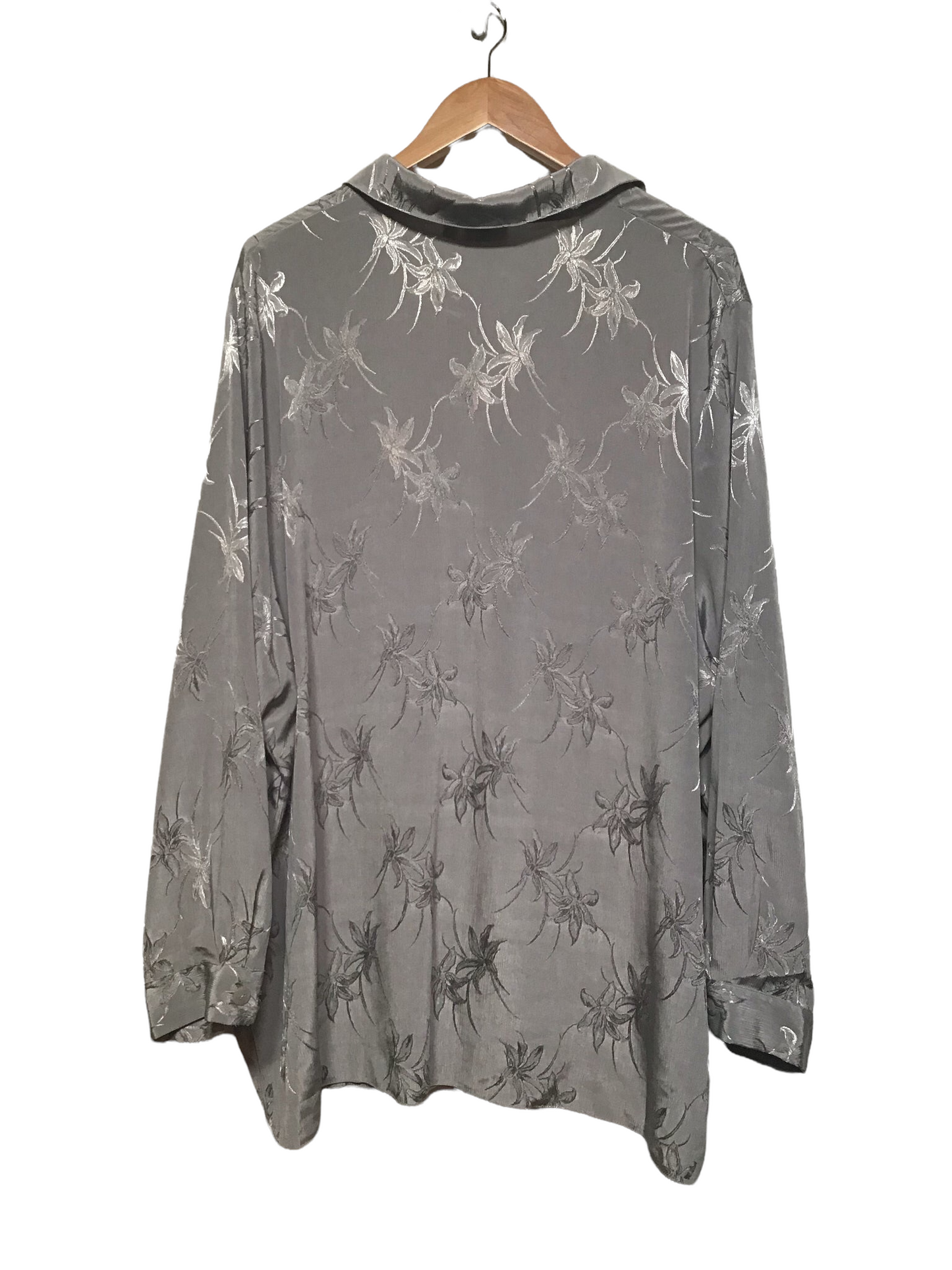 Silver Floral Blouse (Size XL)