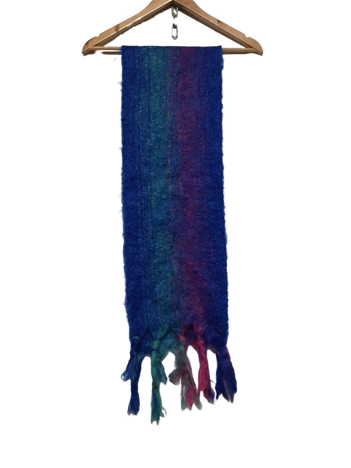 Pure Mohair Blue Pink And Turquoise Scarf