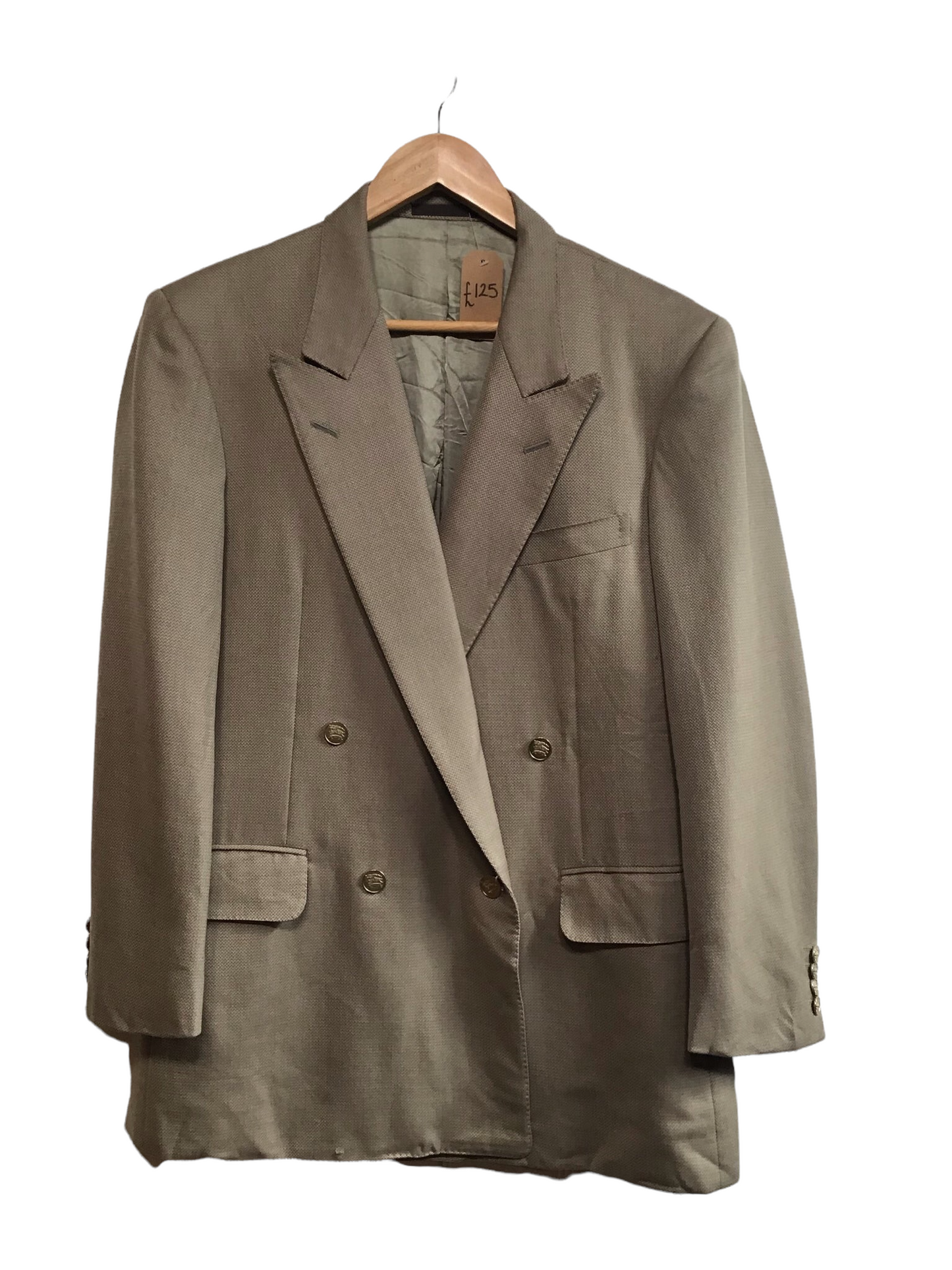Burberry Mens Blazer with Champagne Burberry Logo Buttons (Size XL)