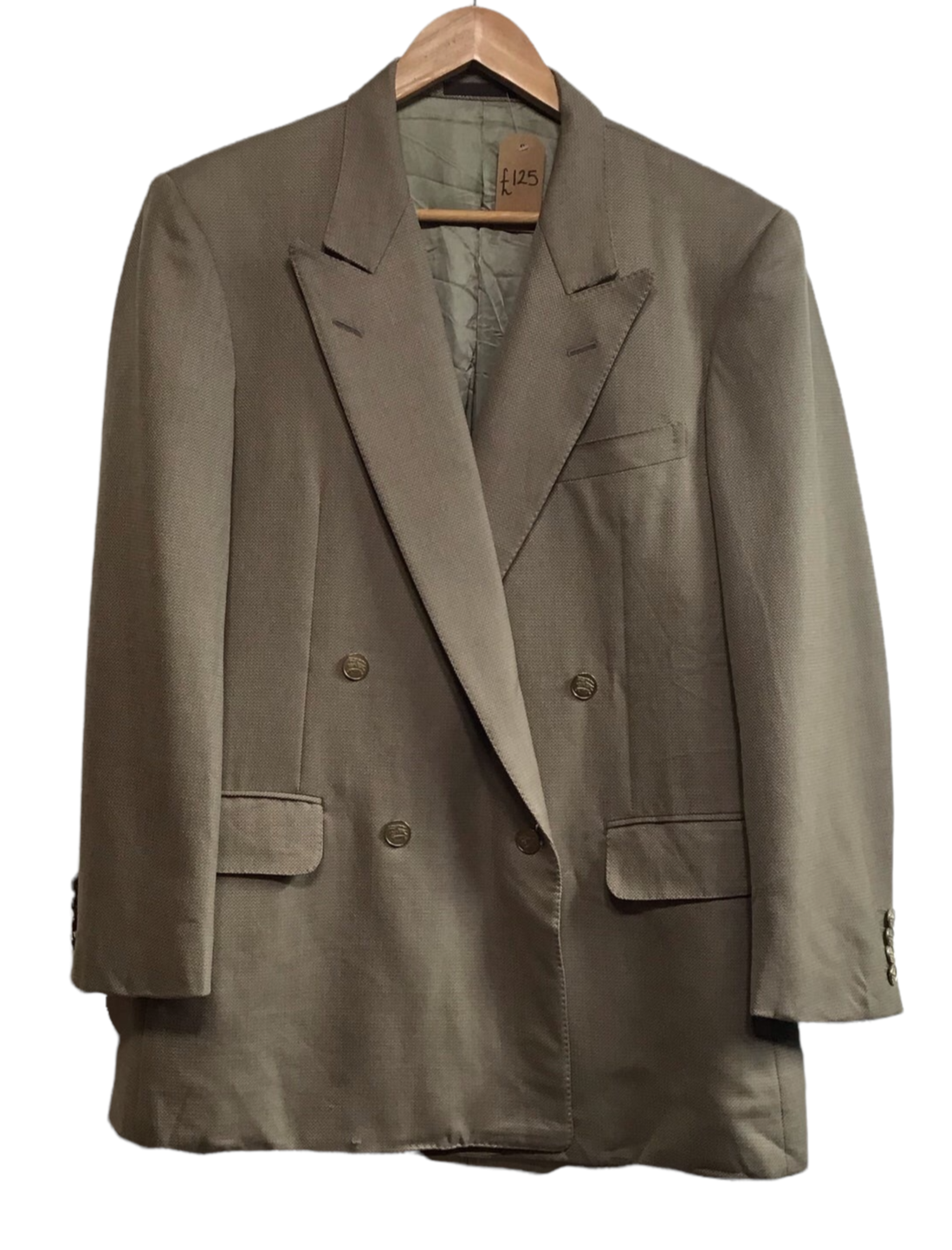 Burberry Mens Blazer with Champagne Burberry Logo Buttons (Size XL)