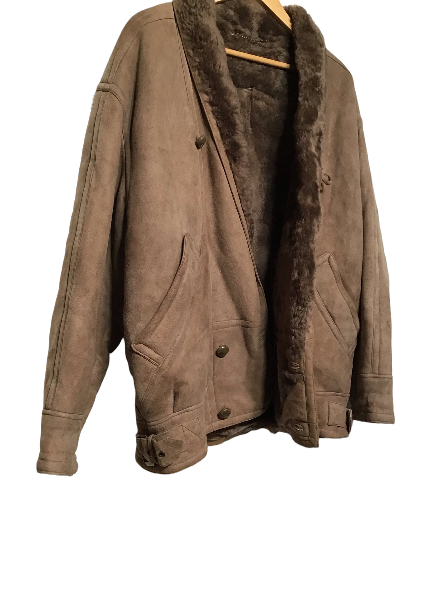 Suede And Shearling Jacket (Size M)