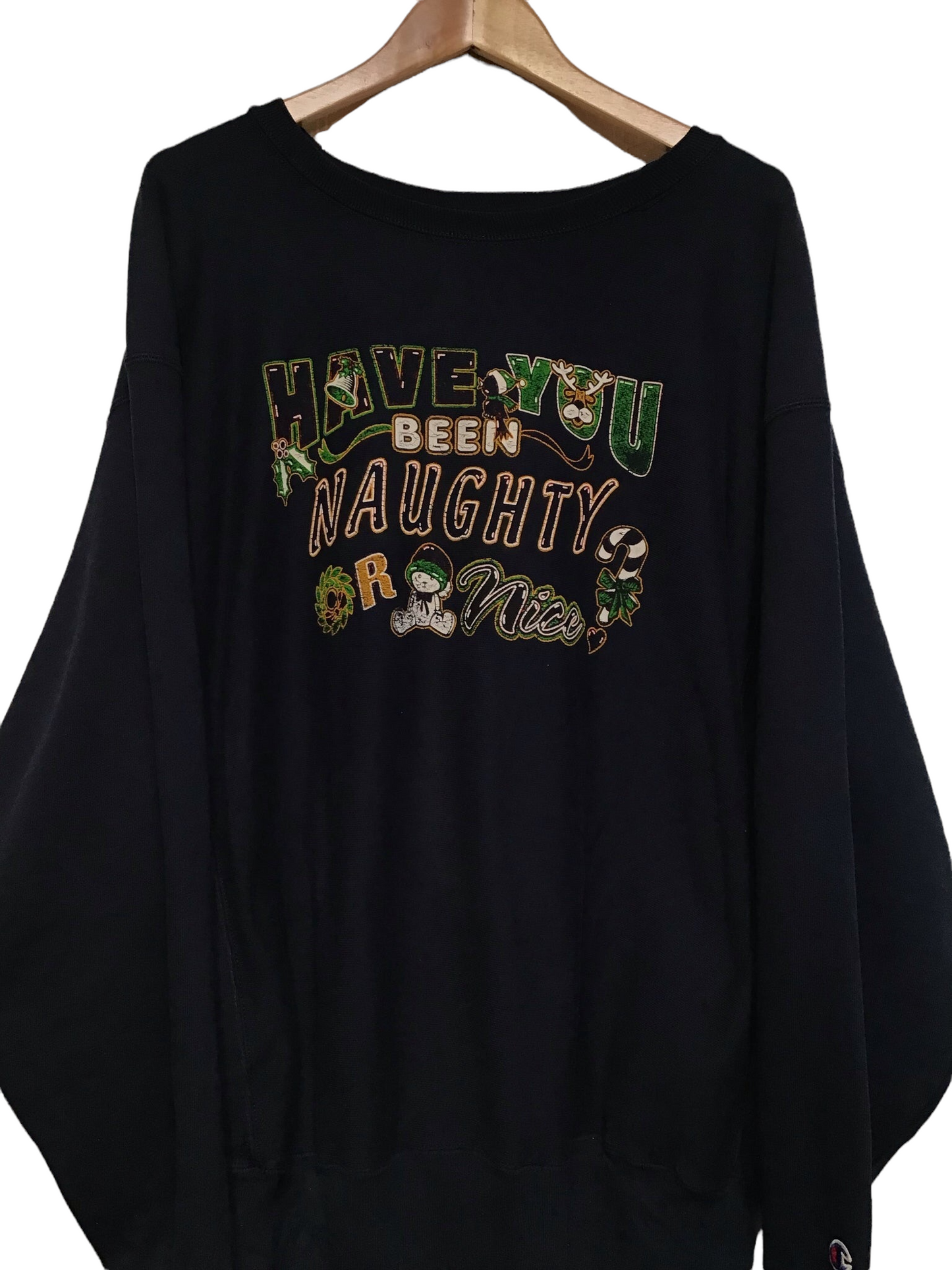 Champion Christmas Naughty or Nice Sweatshirt (Size XXL)
