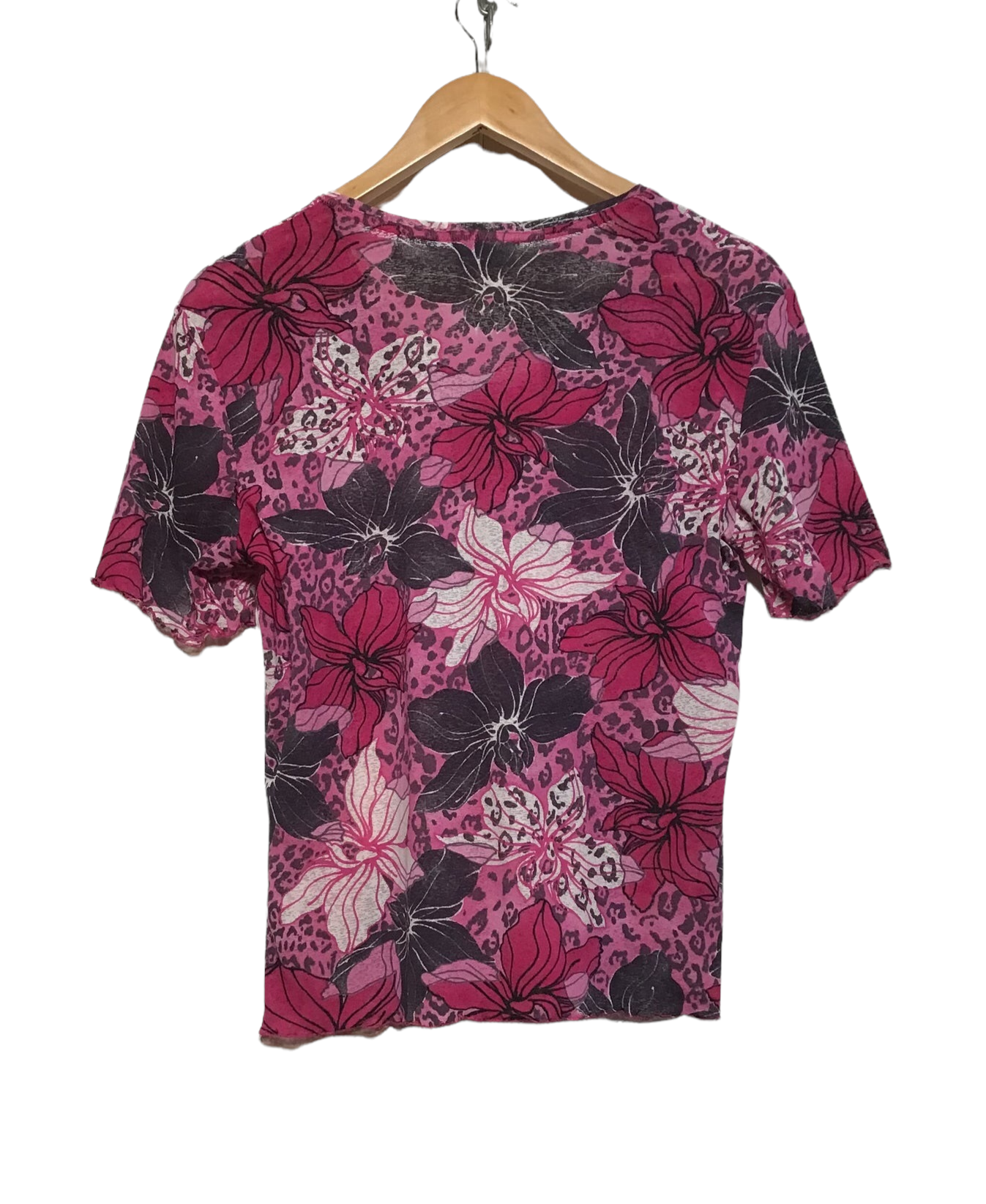 Sheer Flower Patterned Top (Size L)