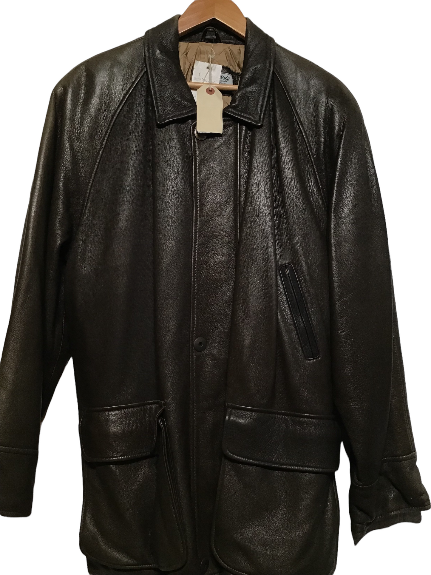 Muted Green Deerskin Leather Coat (Size XL)