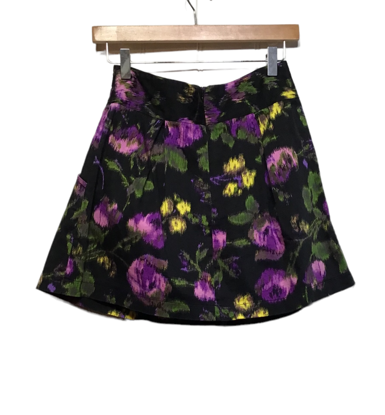 Pleated Flower Patterned Skirt (Size S)