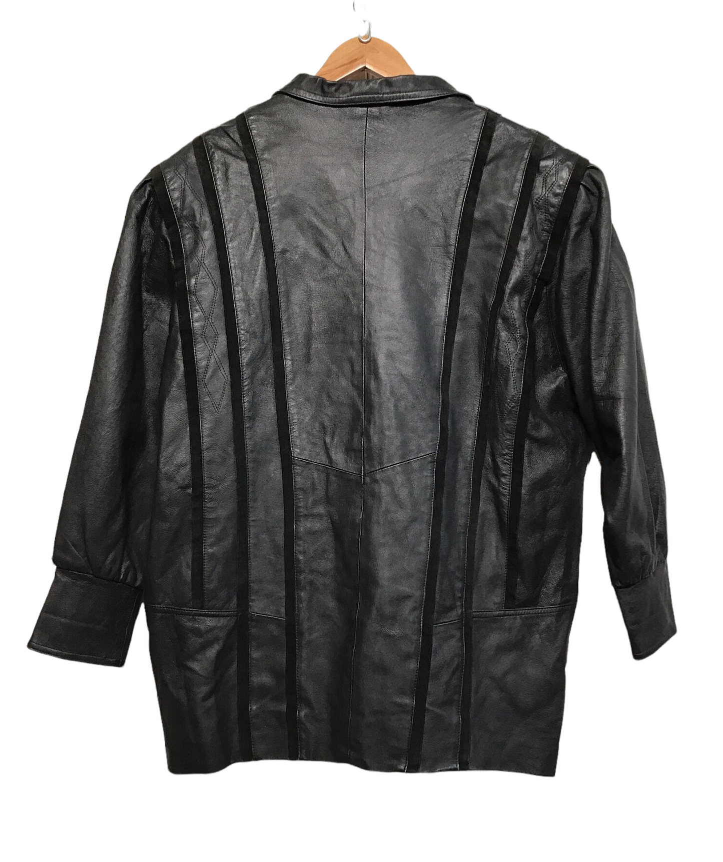 Leather Blazer Jacket with Suede Details (Women’s Size L)