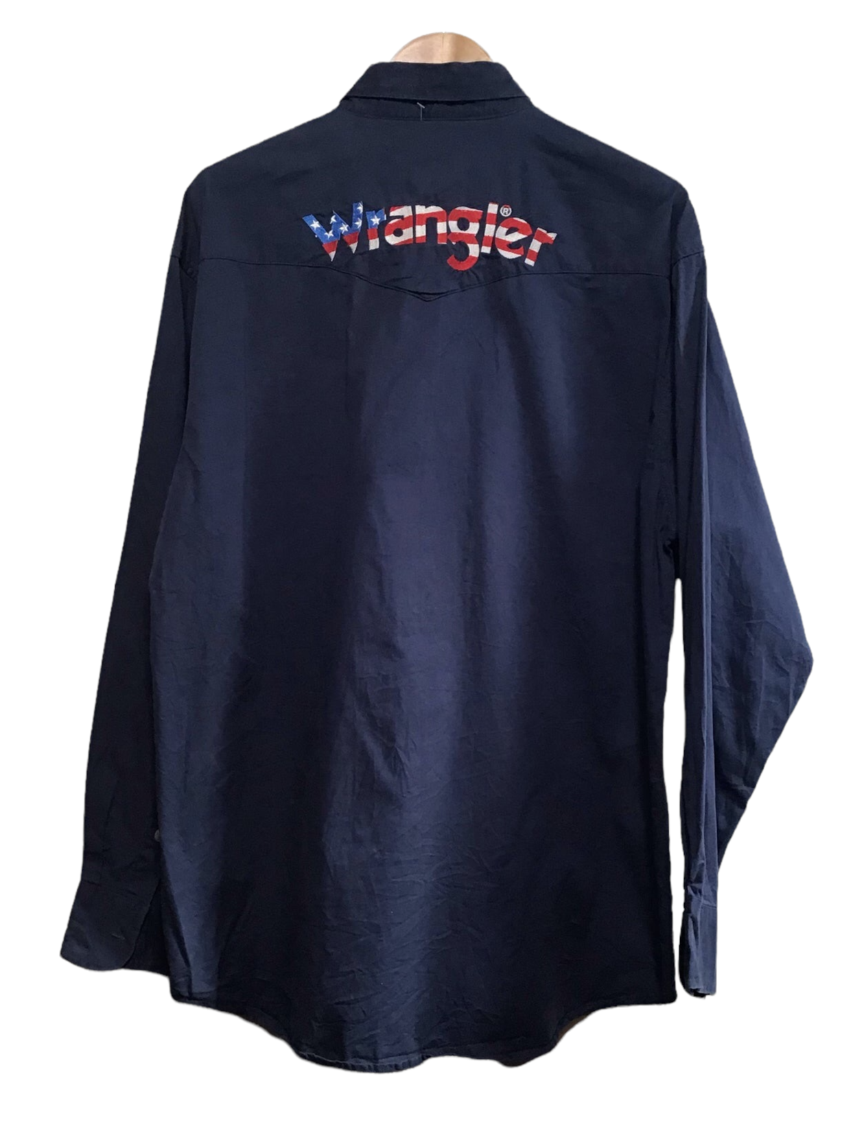 Wrangler Spell out Mens Navy Shirt (Size L)