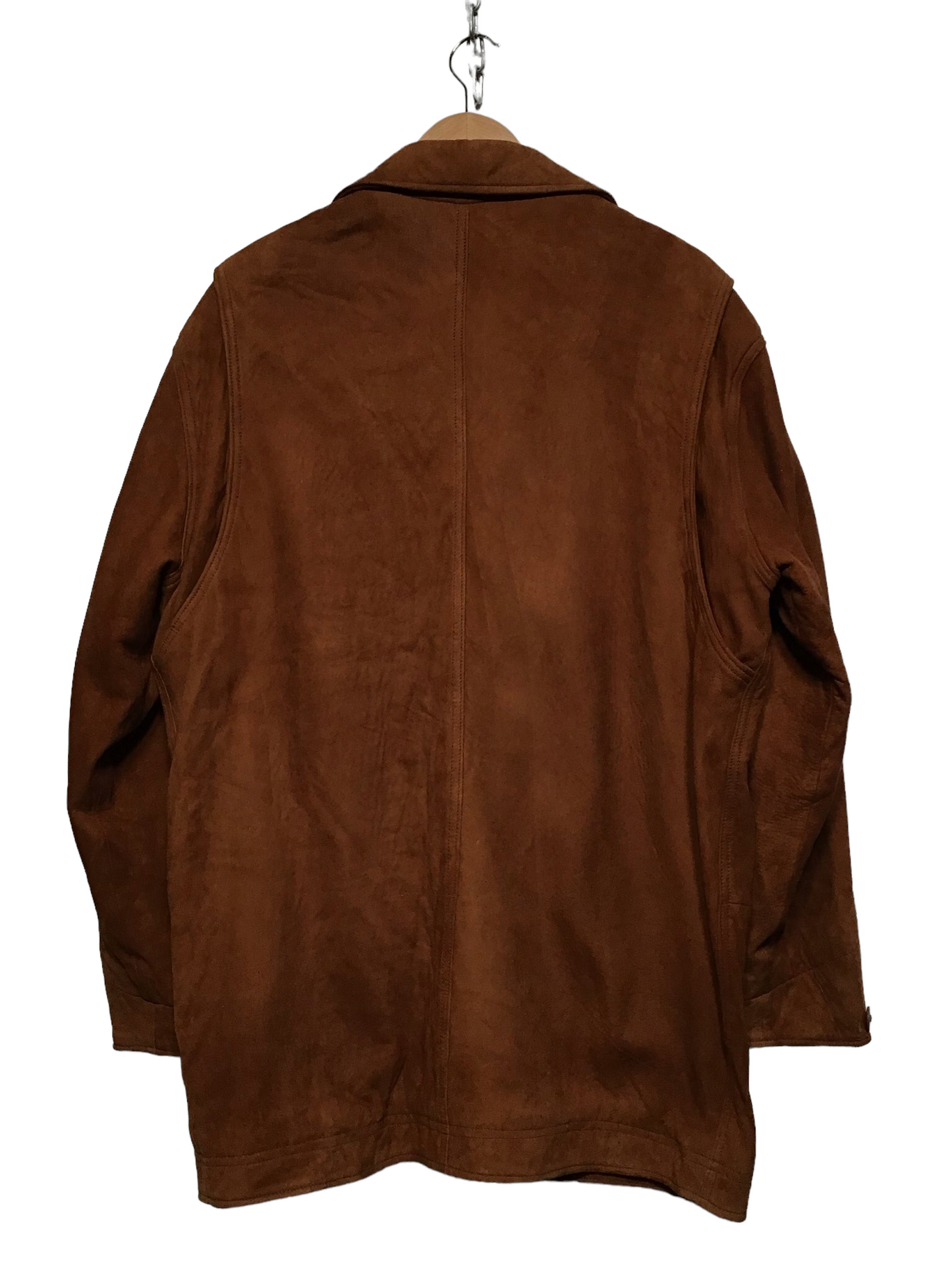 Brown Buttoned Suede Jacket (Size XXL)