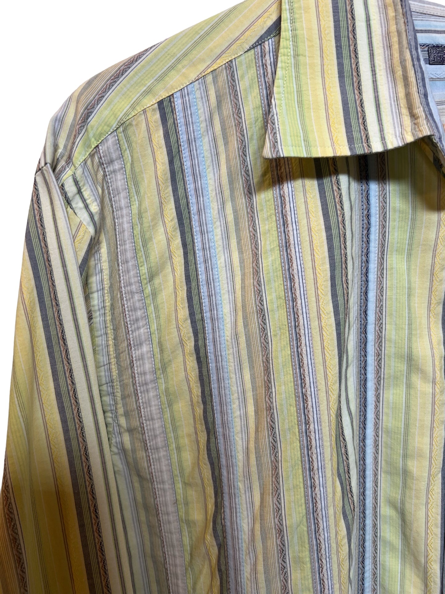 Ted Baker Mens Yellow Striped Shirt (Size XL)