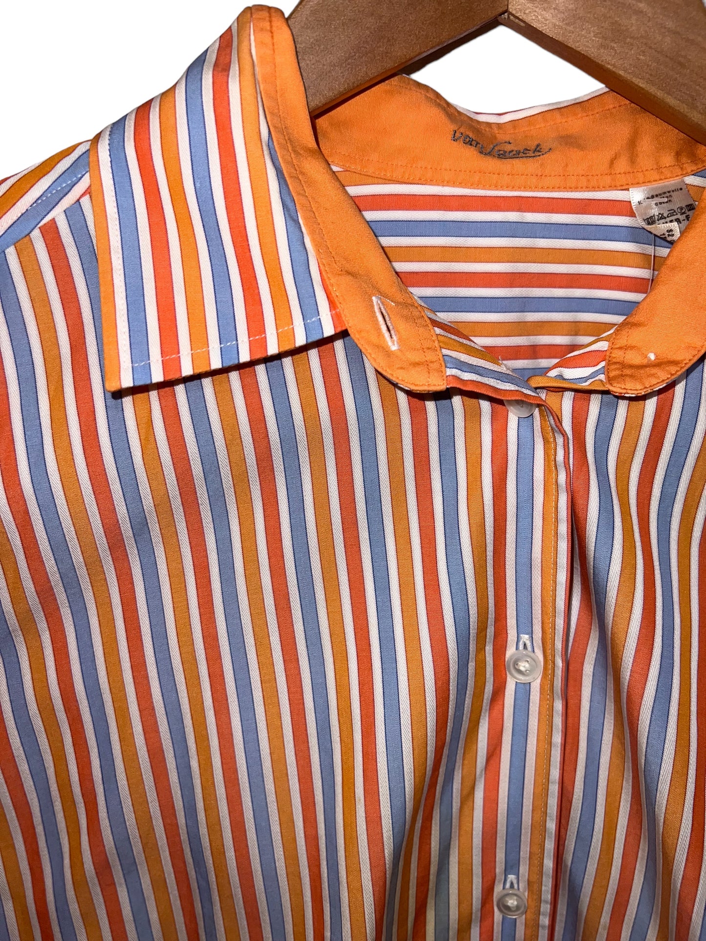 Women’s Orange, White Blue Shirt (Size XL)