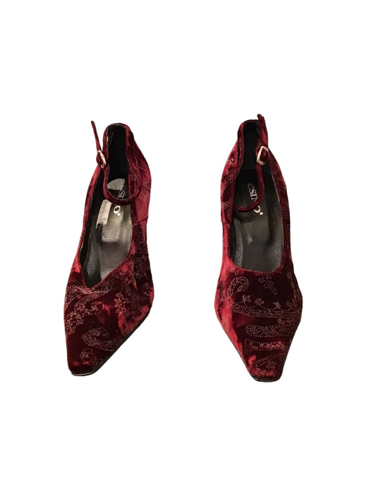 Women’s wine coloured velvet shoes by Esino (size 4 UK Euro 37)