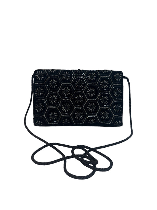 Beaded Black Evening Clutch Bag