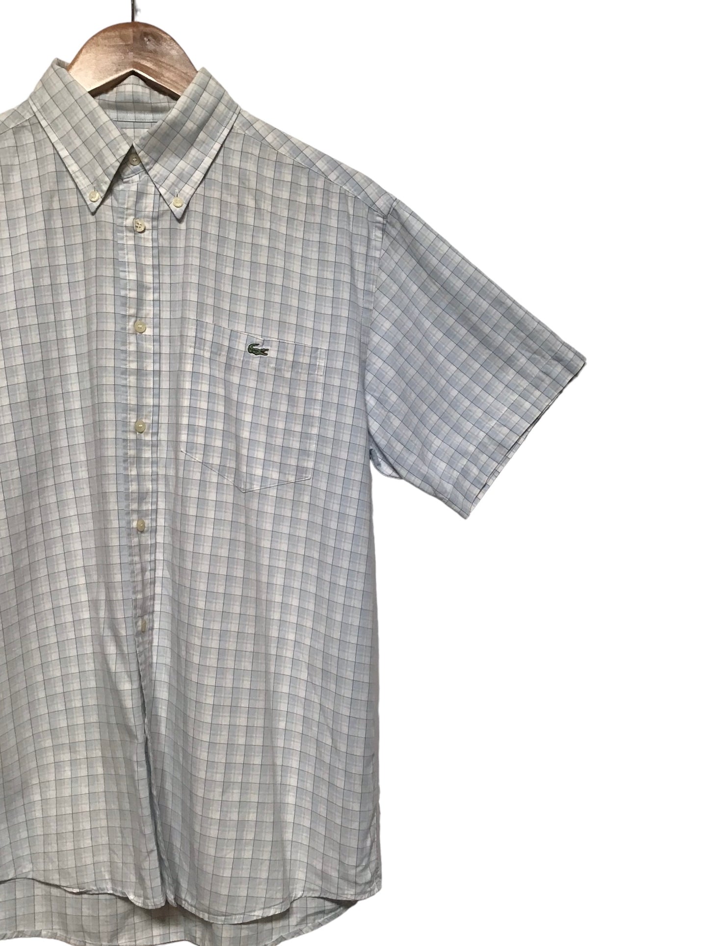Lacoste Blue Chequered Shirt (Size L)