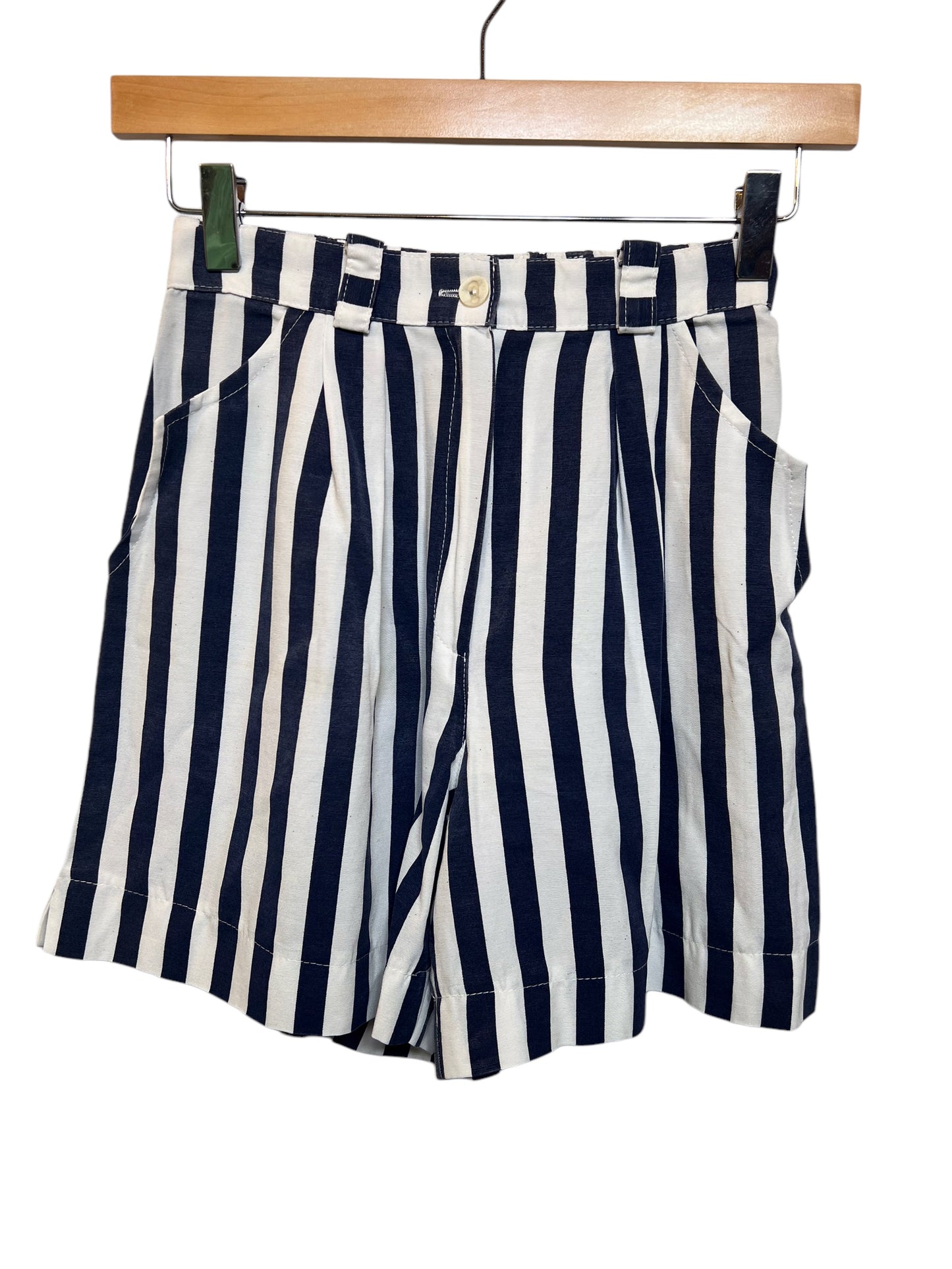 Women’s Black White Striped Shorts (Size XS)