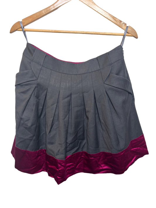 Ted Baker Women’s Grey Pink Pleated Skirt (Size M)