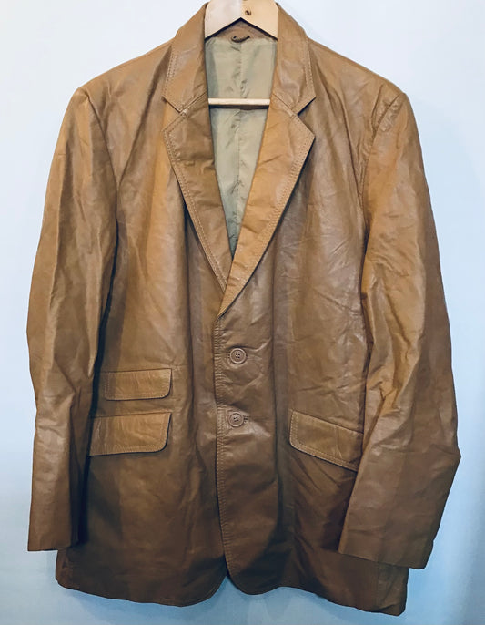 Tan Leather Blazer (size 44inch chest)