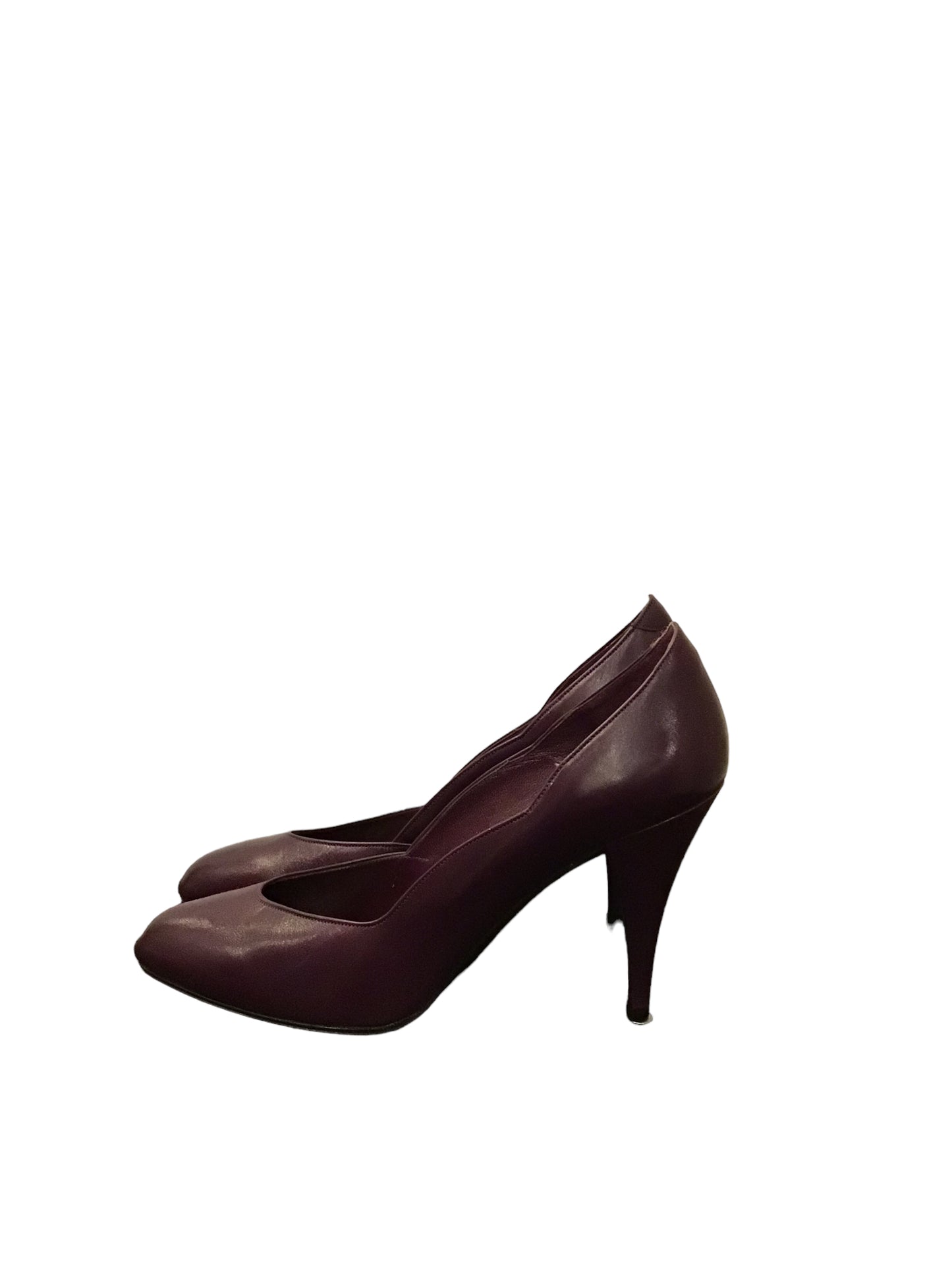 Women’s purple leather heeled shoes by Charles Jourdan (UK size 7 Euro 40)