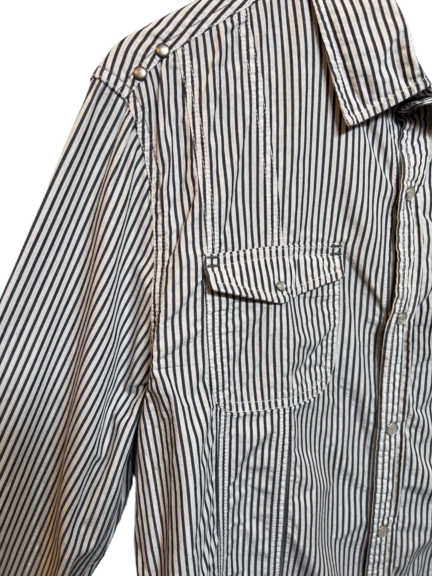 Men’s Striped White Shirt (Size L)