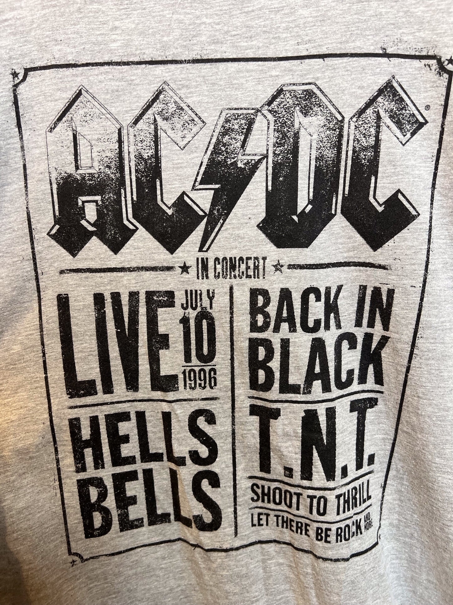 ACDC Mens Grey T Shirt (Size L)