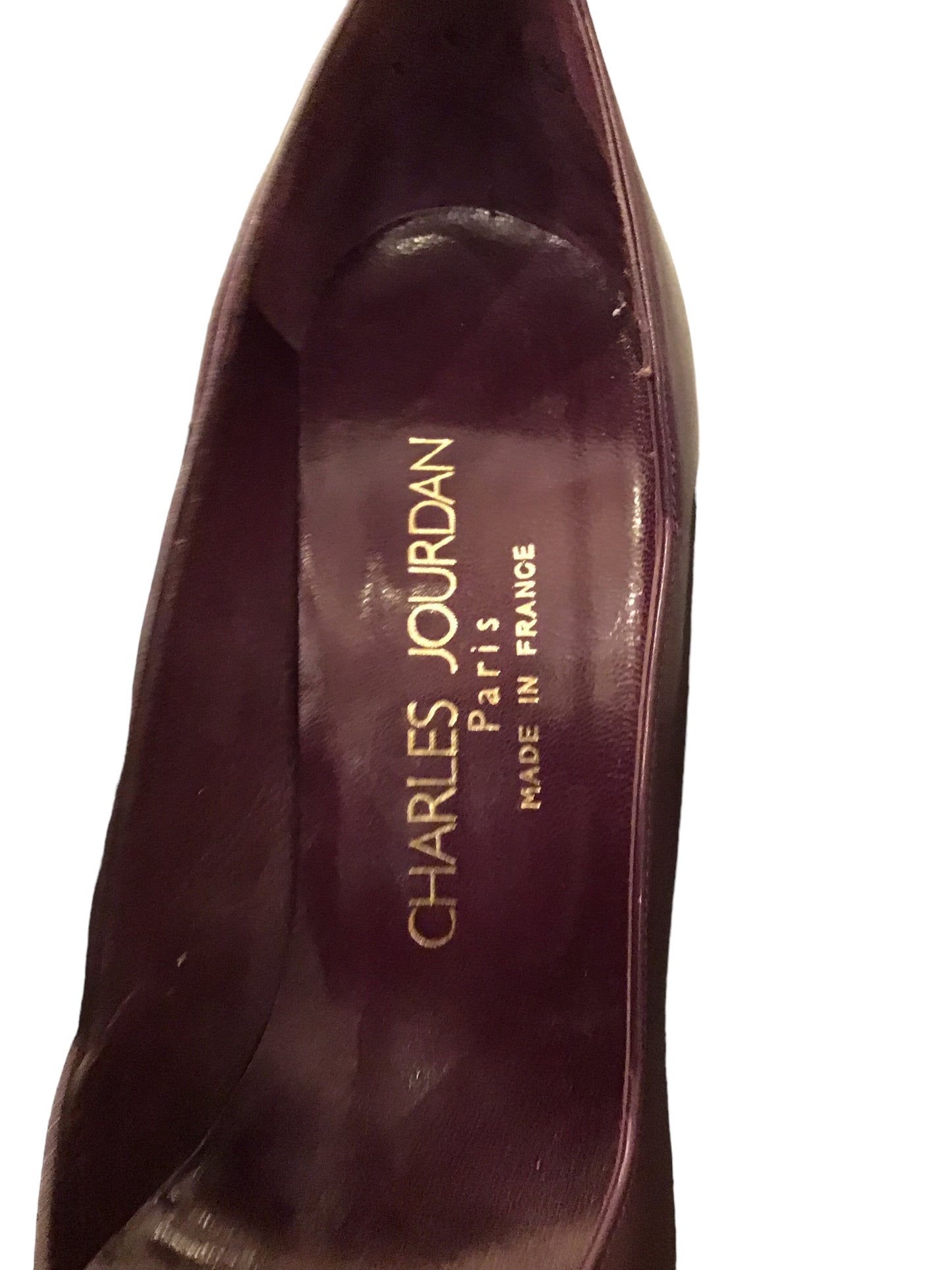 Women’s purple leather heeled shoes by Charles Jourdan (UK size 7 Euro 40)