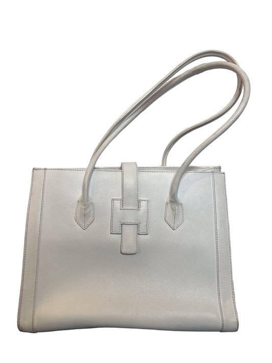 White Leather H Bag