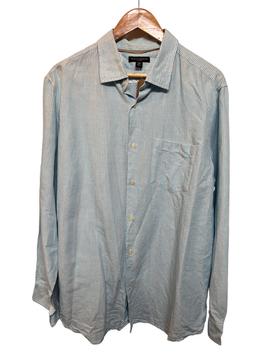 Men’s Blue White Striped Shirt (Size XXL)