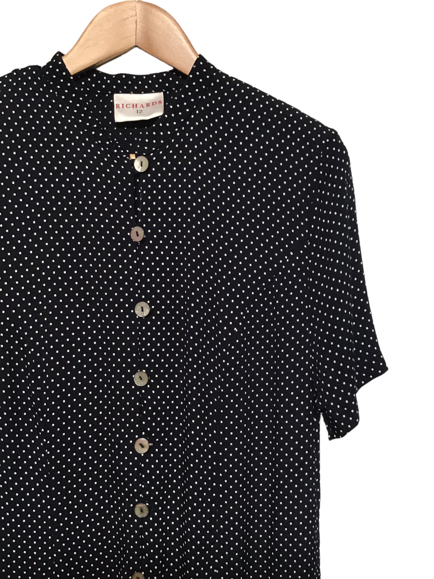 Richards Polka Dot Long Top (Size L)