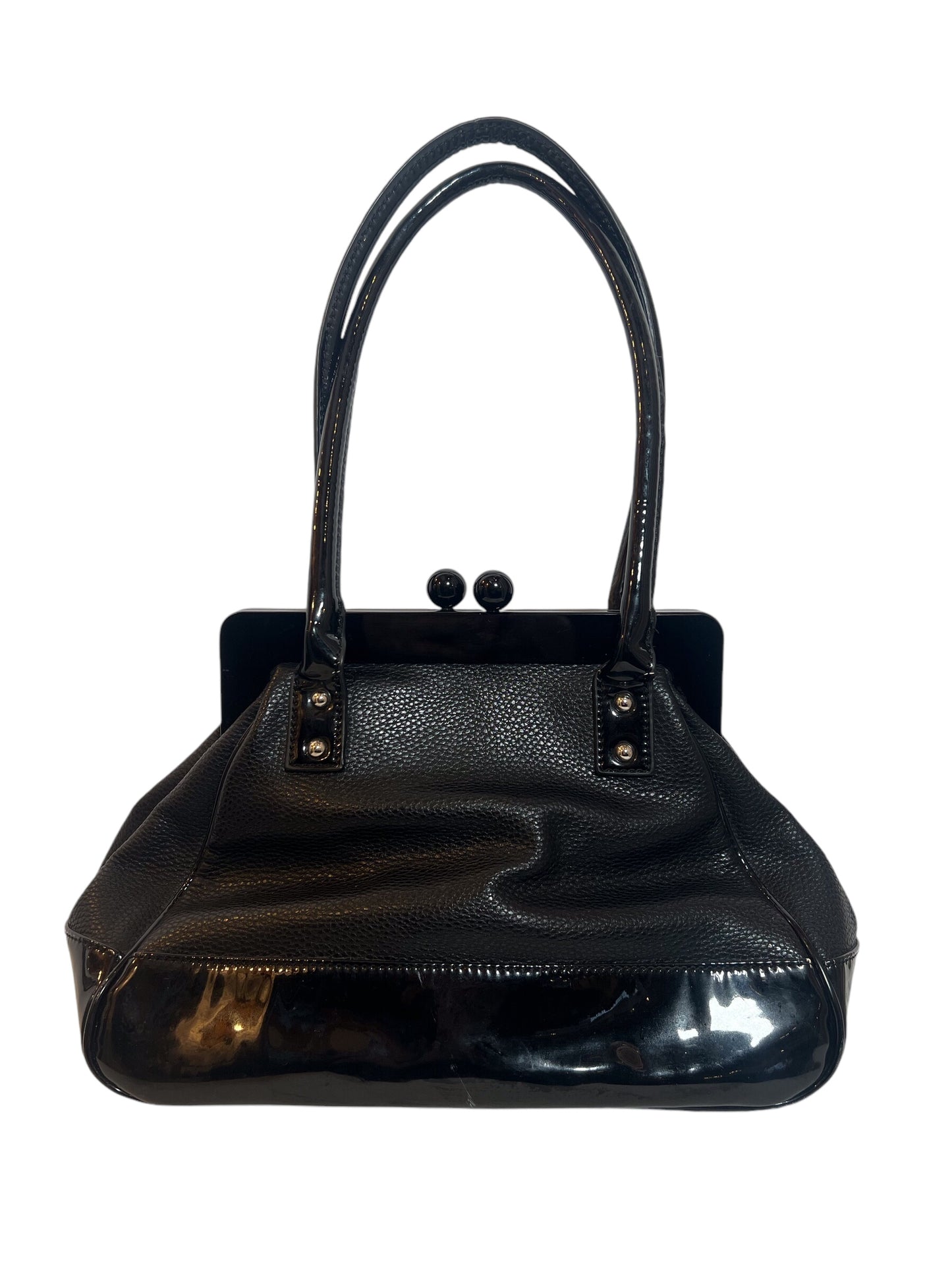 Lulu By Lulu Guinness Black Leather Frame Bag