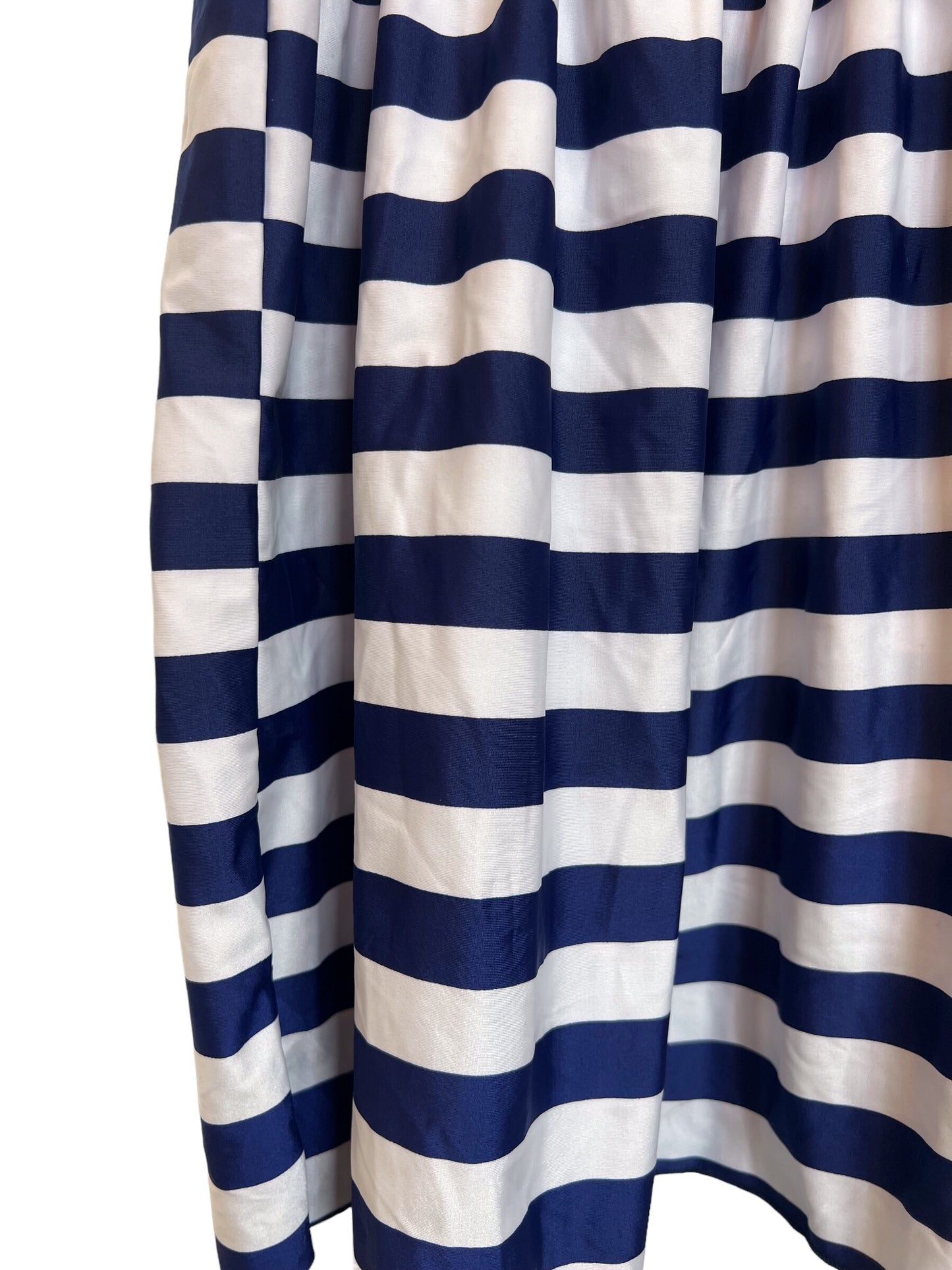 Women's Elasticated Blue White Striped Skirt (Size L)