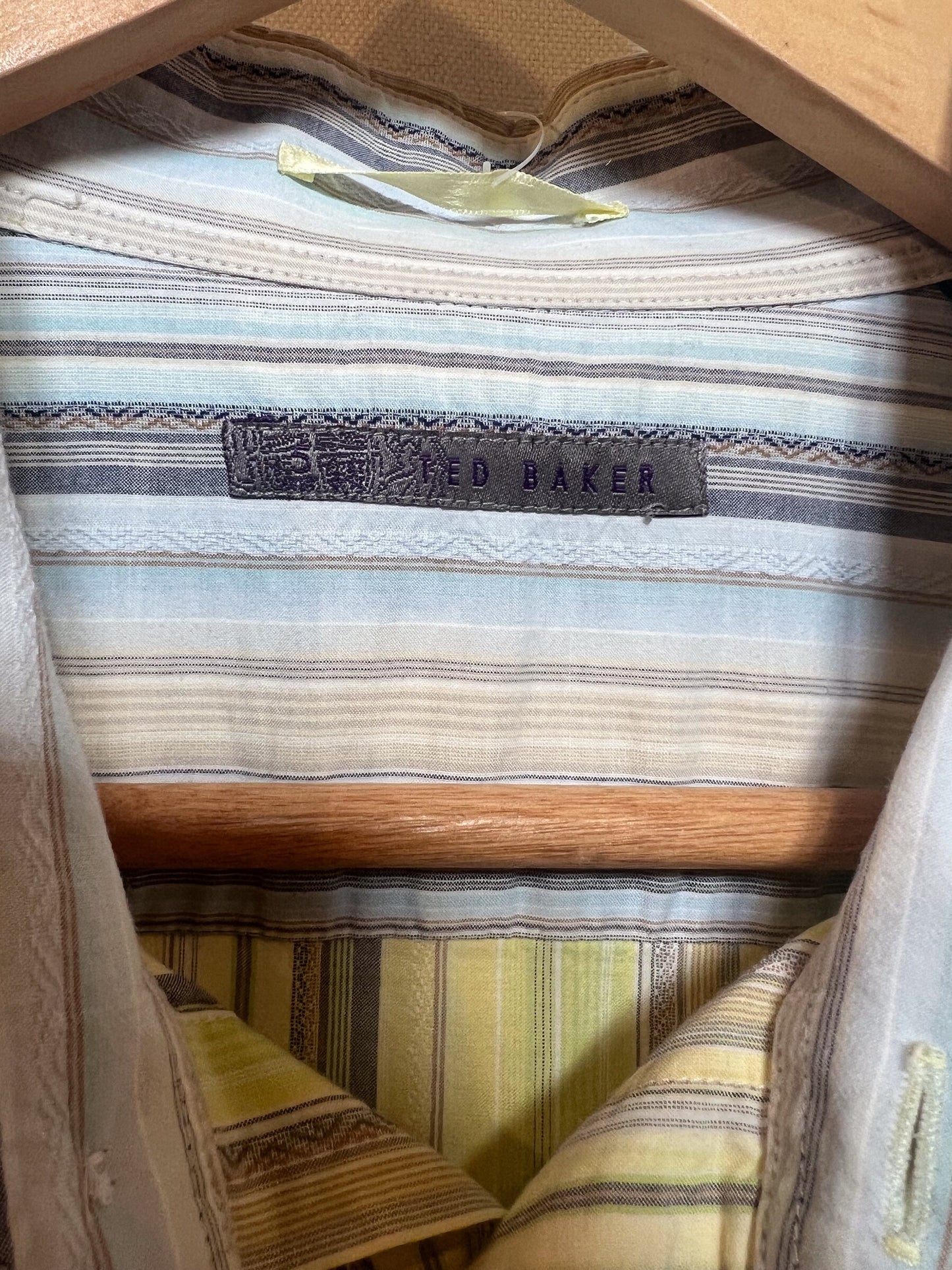 Ted Baker Mens Yellow Striped Shirt (Size XL)