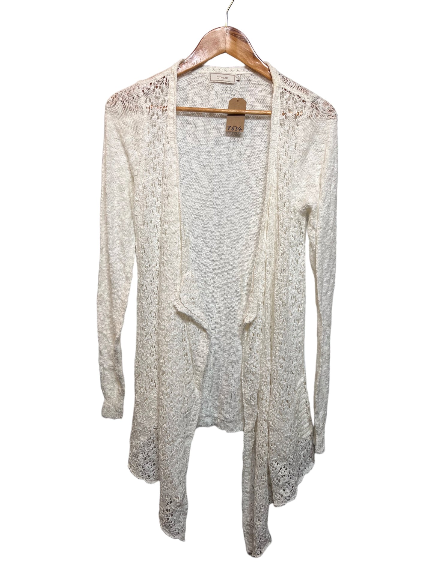 Cream Women’s Cream coloured Knitted Open Cardigan (Size L)