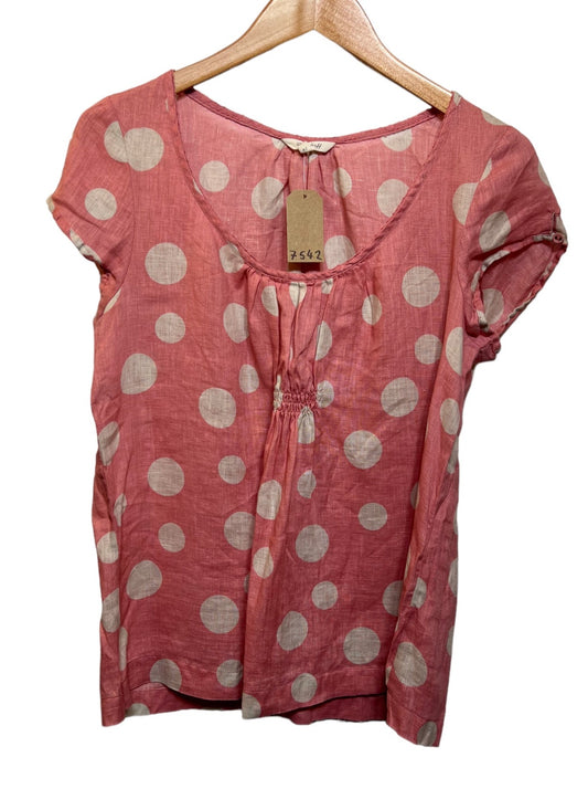 Pink and White Polka Dot Summer Dress (Size L)