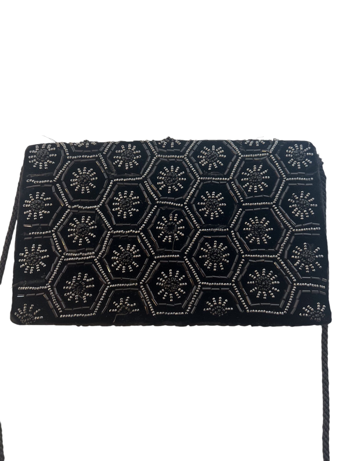 Beaded Black Evening Clutch Bag